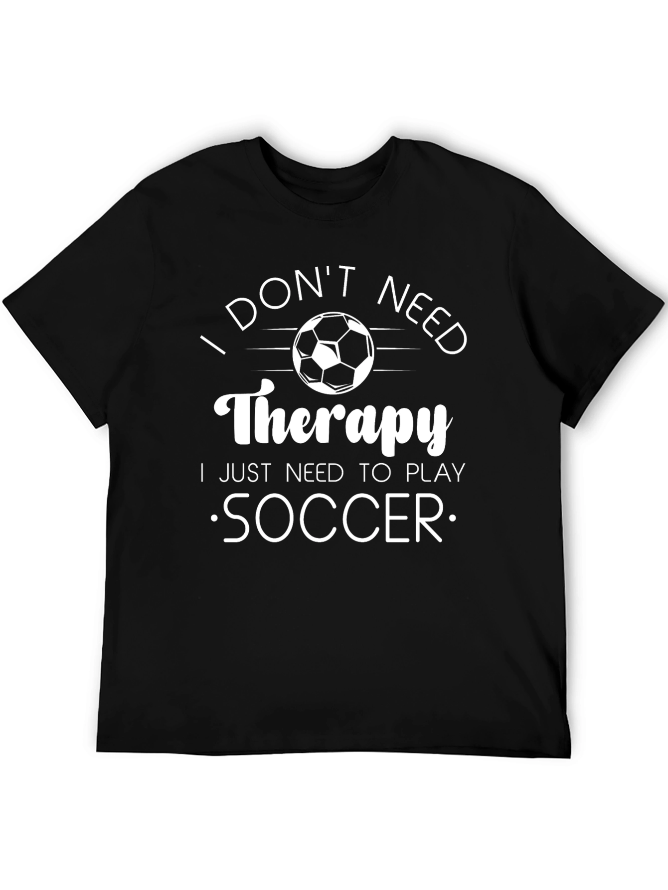 Black Soccer Therapy Graphic T-Shirt - Black view 5