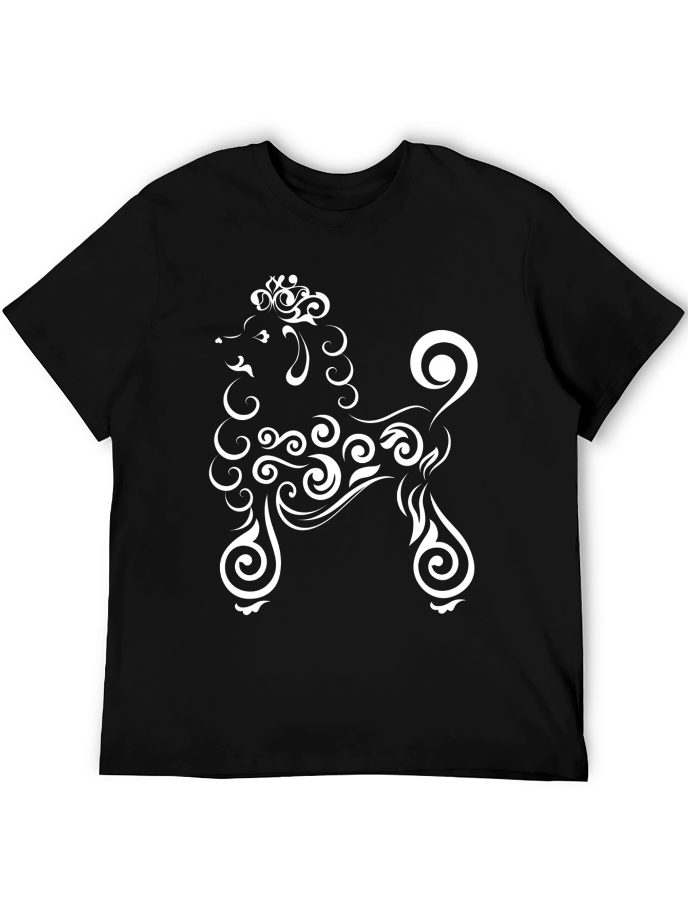 Black Stylish Black T-Shirt with Poodle Design view 5
