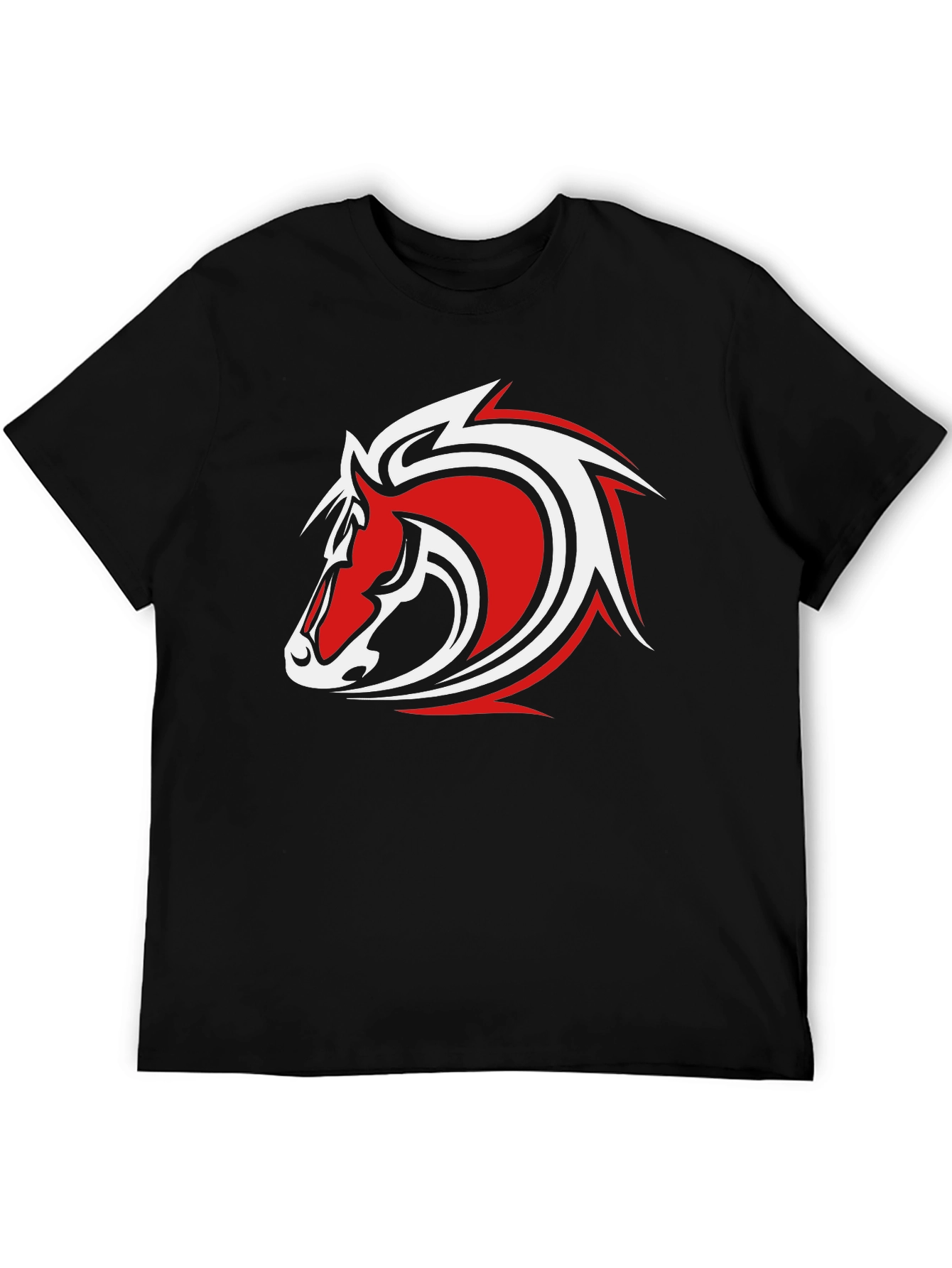 Black Black T-Shirt with Horse Head Graphic view 5
