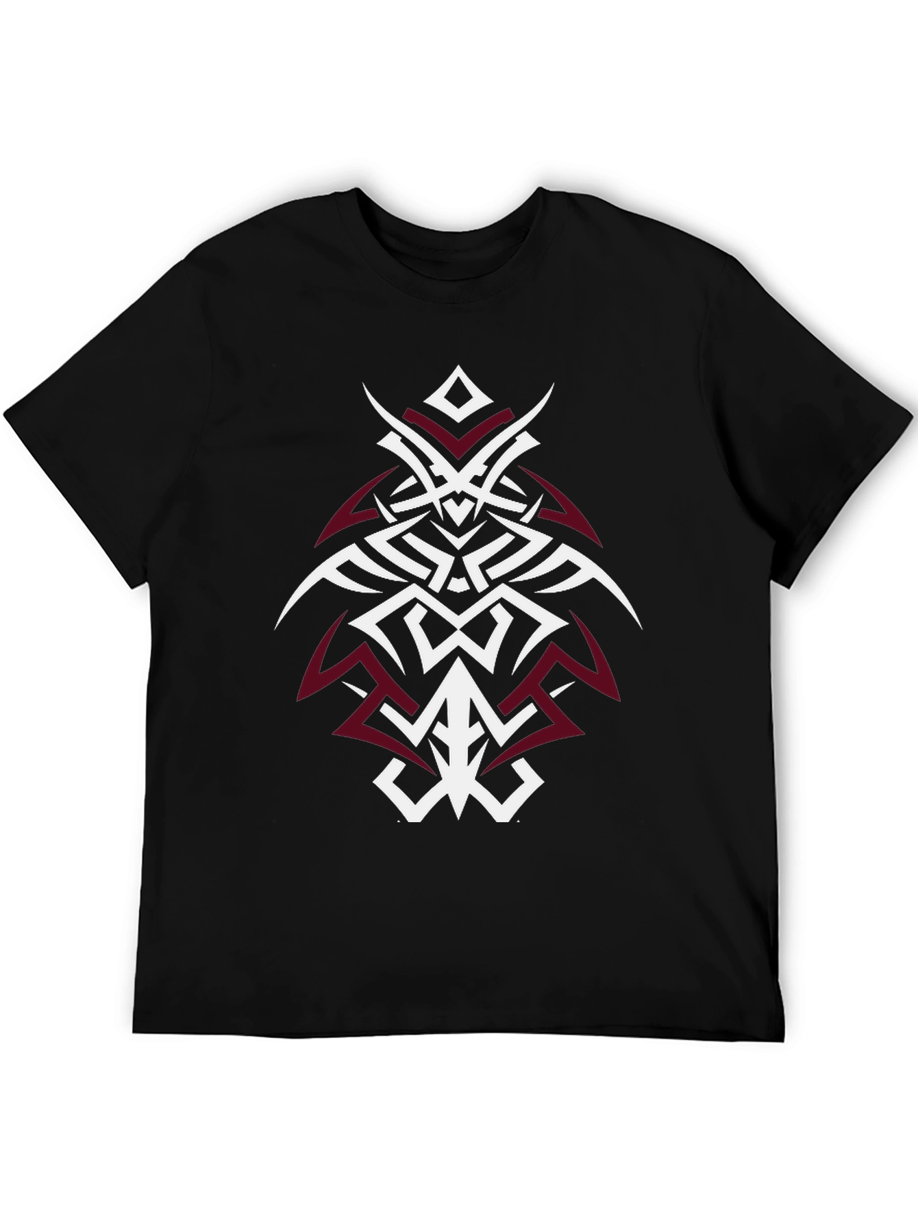 Black Tribal Owl Graphic Tee - Black Cotton T-Shirt view 5