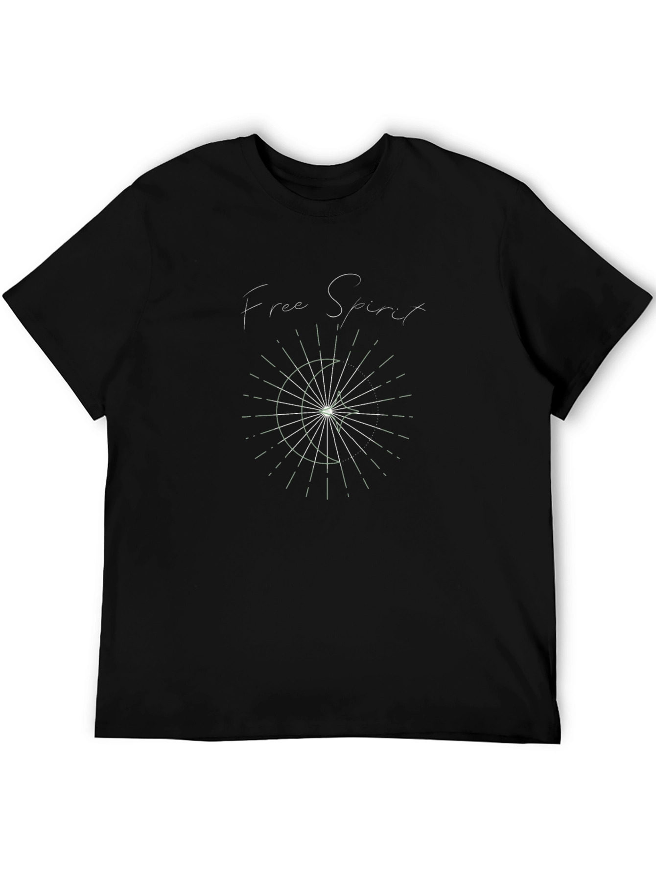Black Free Spirit Graphic Tee - Soft Black Cotton T-Shirt view 5