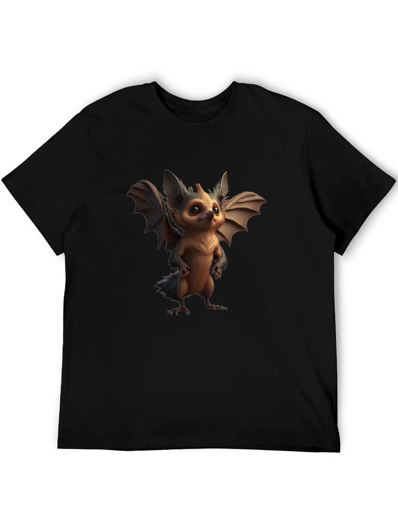 Black Cute Fantasy Creature T-Shirt - Soft Cotton Blend view 5