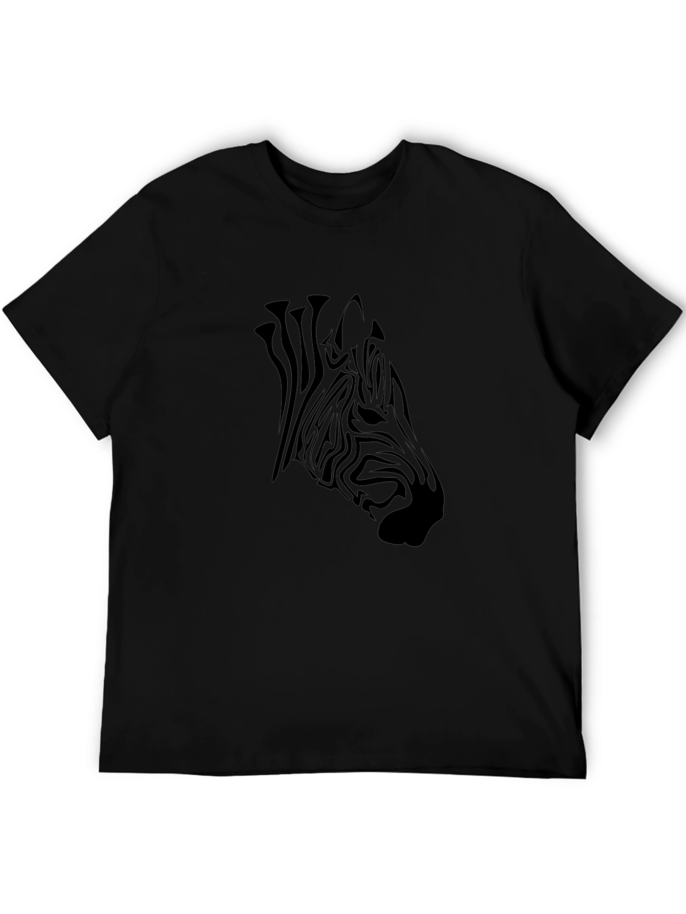 Black Black Zebra Graphic Tee - Men's Casual Style view 5