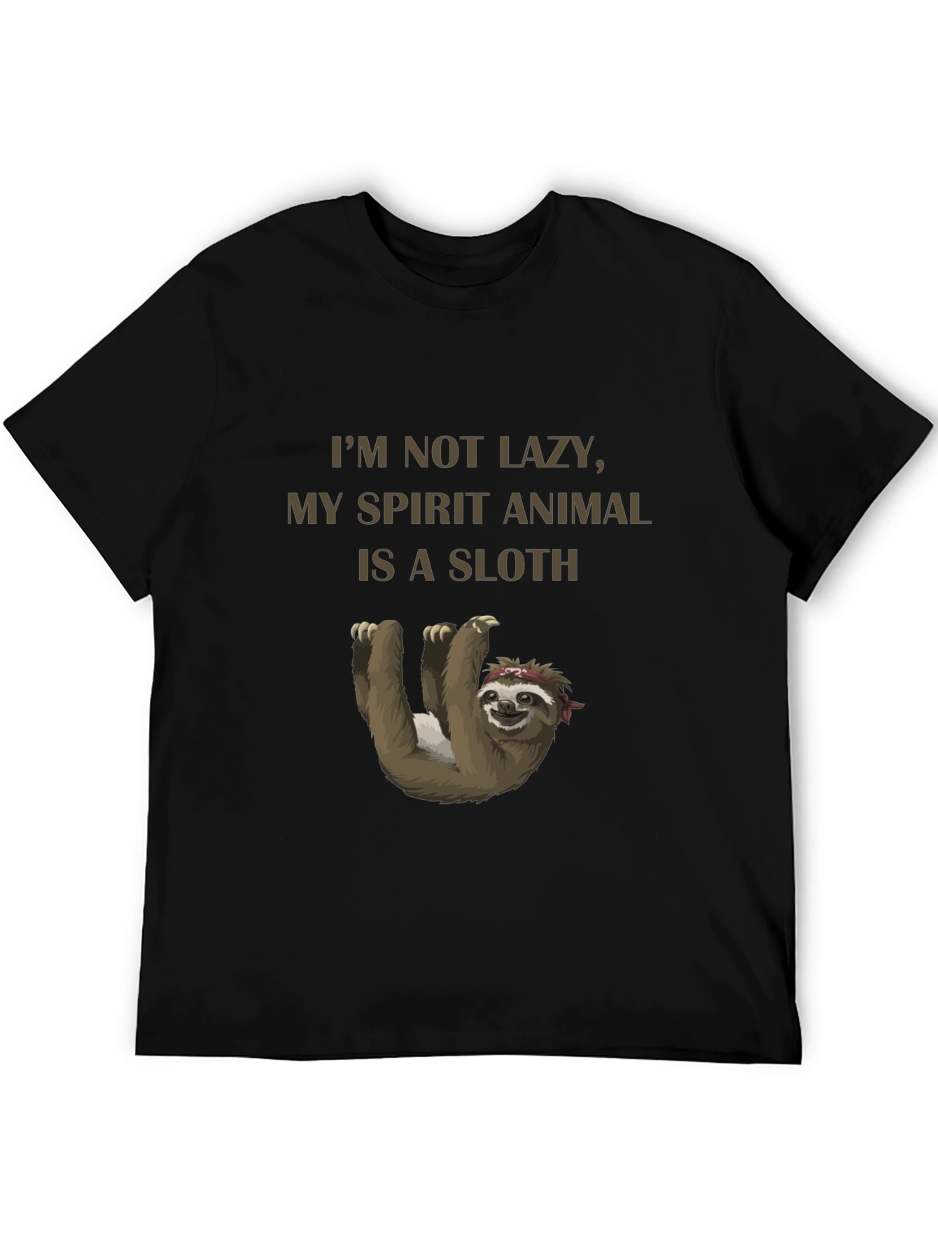 Black I'm Not Lazy Sloth Graphic T-Shirt view 5