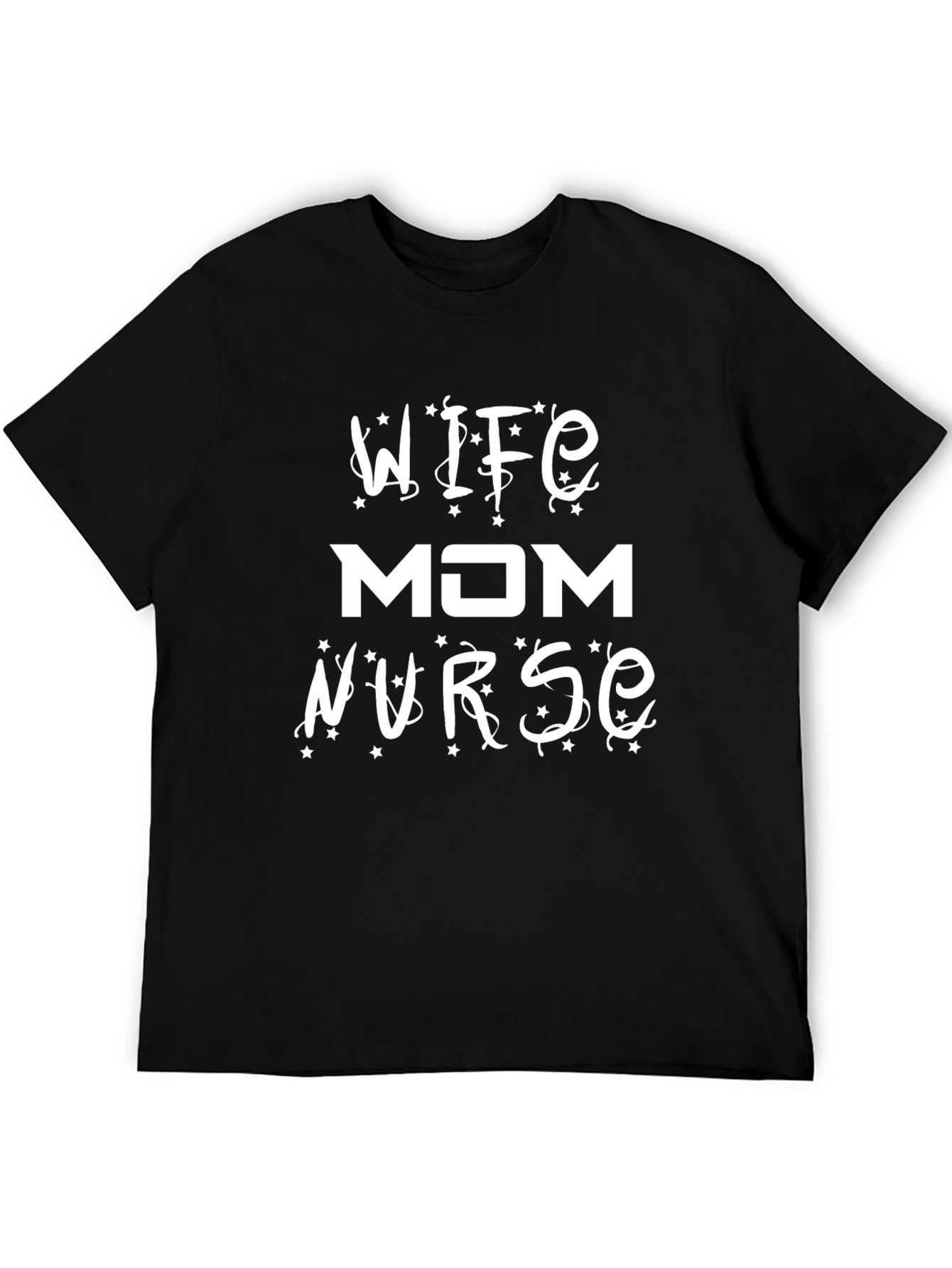 Black Wife Mom Nurse Graphic Tee view 5