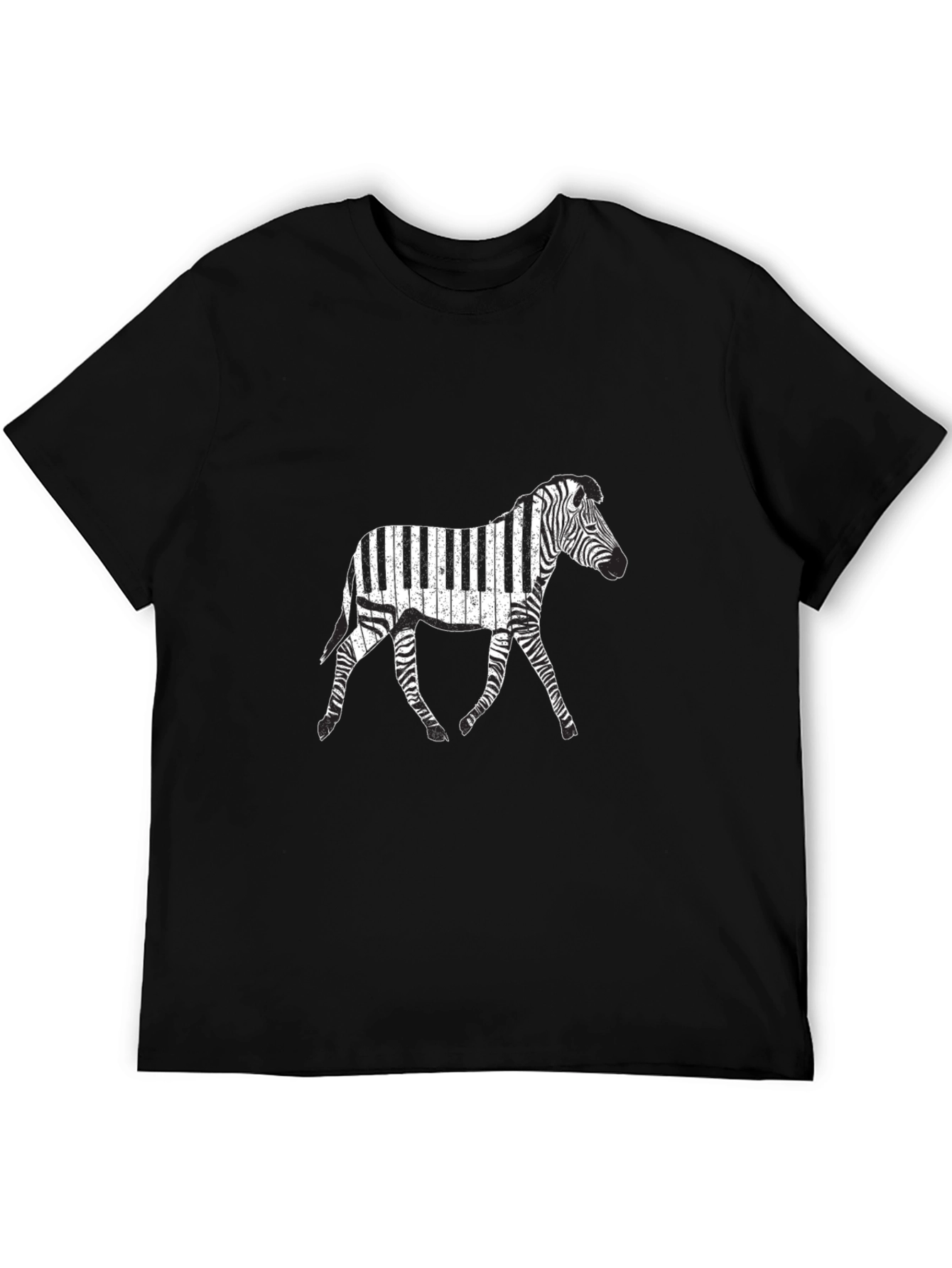 Black Piano Zebra Graphic Tee - Black view 5
