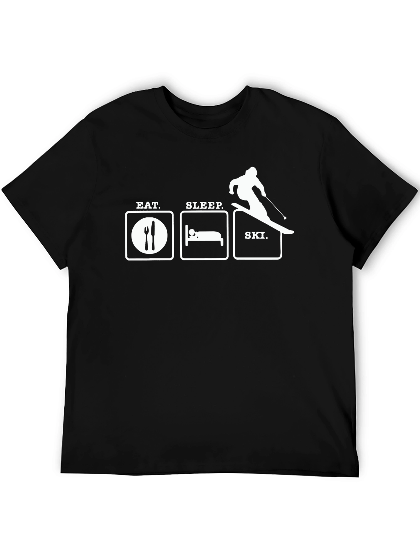 Black Eat Sleep Ski Graphic T-Shirt view 5