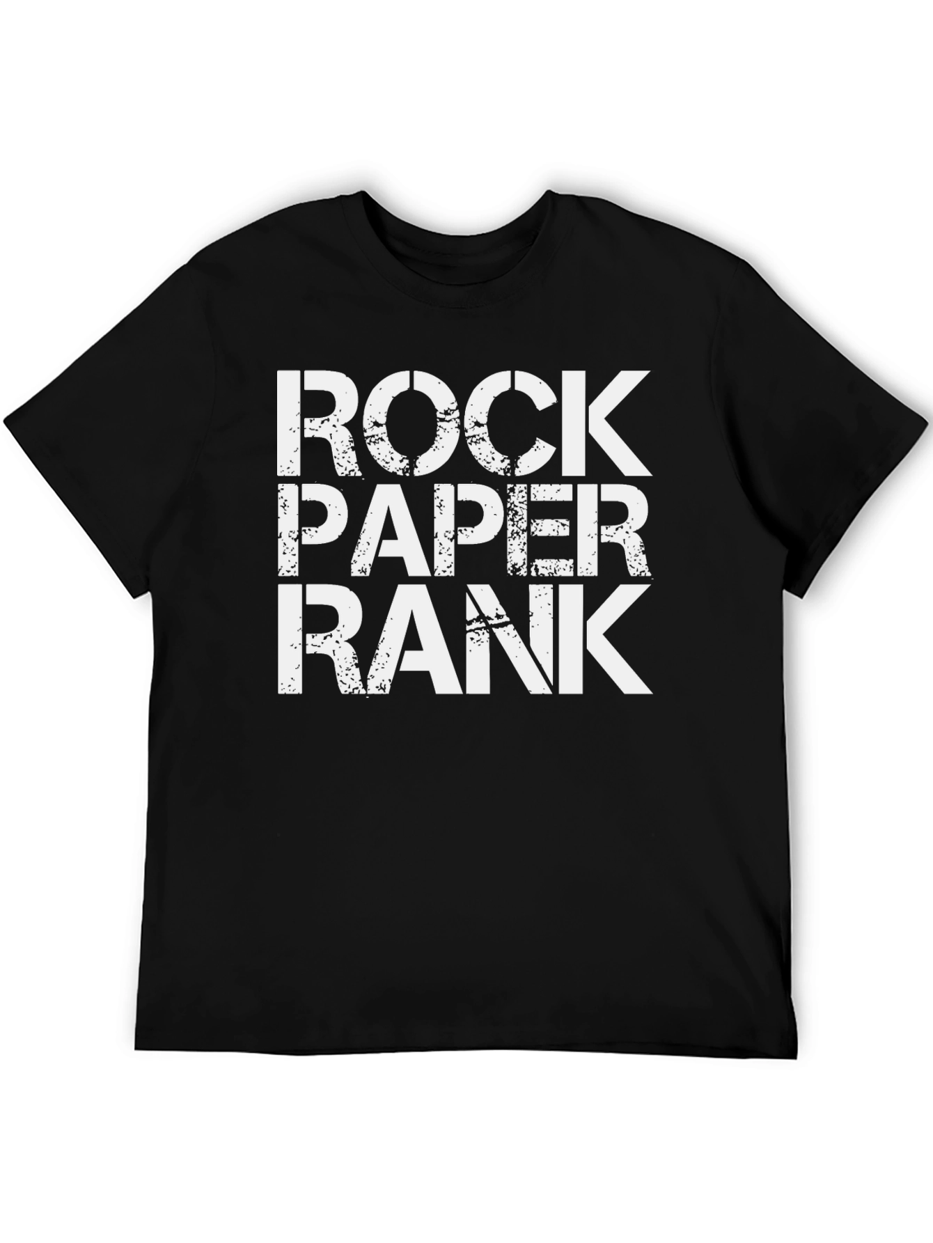 Black Rock Paper Rank Men's Black Graphic Tee view 5