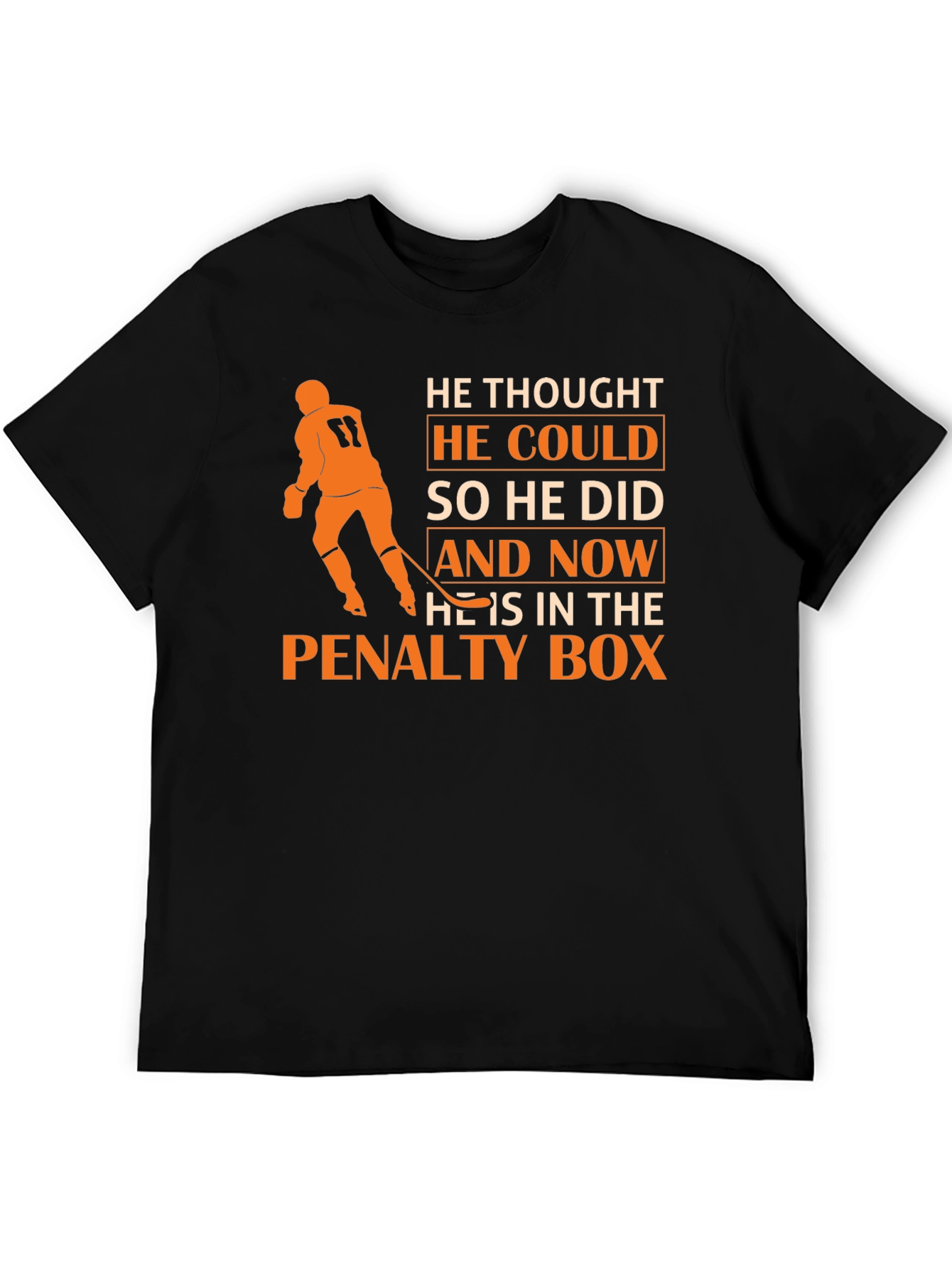 Black Hockey Penalty Box T-Shirt view 5
