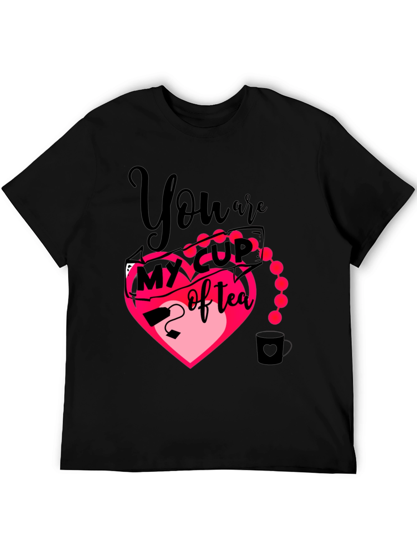 Black My Cup of Tea Heart Graphic T-Shirt view 5