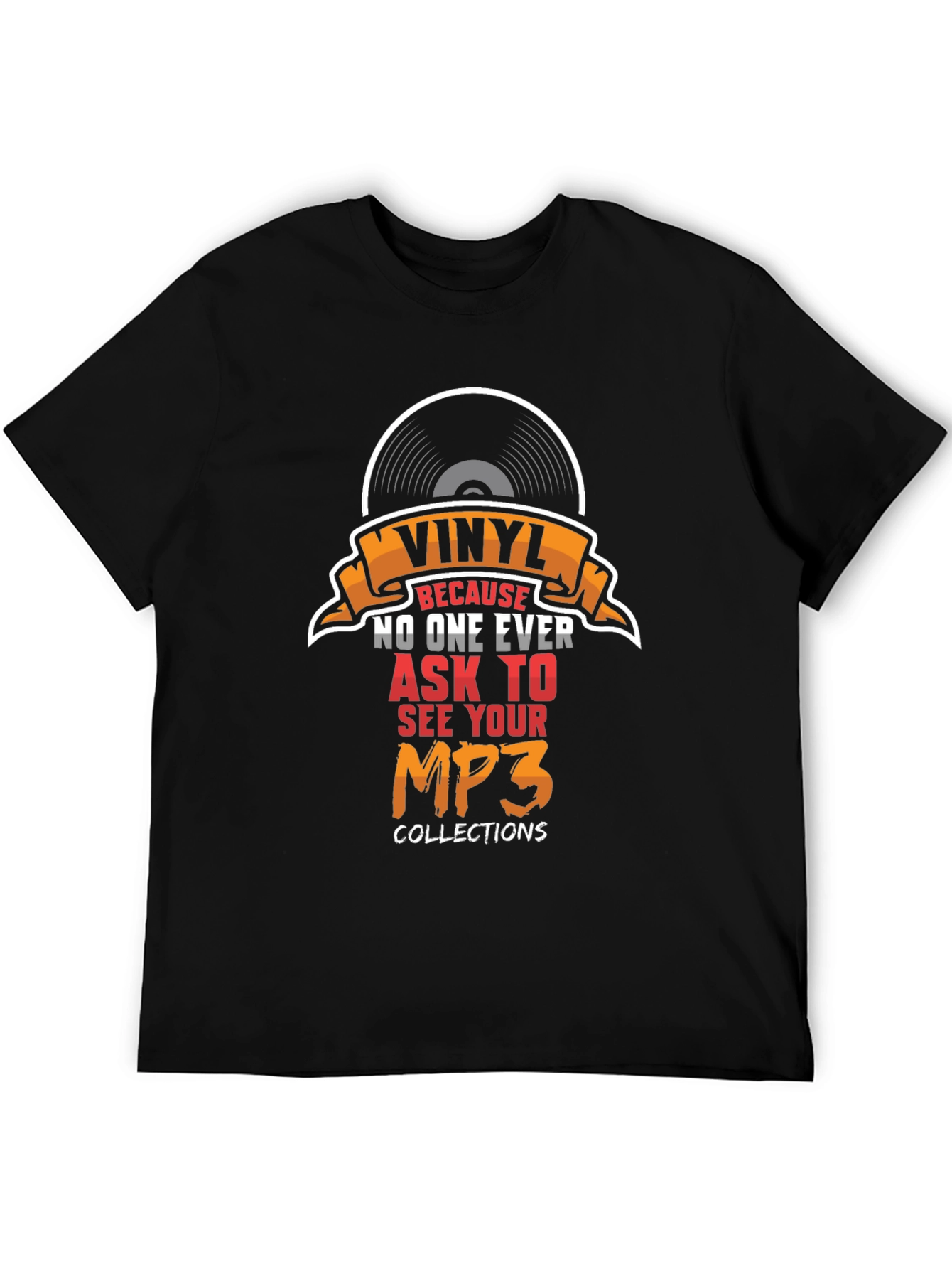 Black Vinyl Records T-Shirt - Funny Music Lover Tee view 5