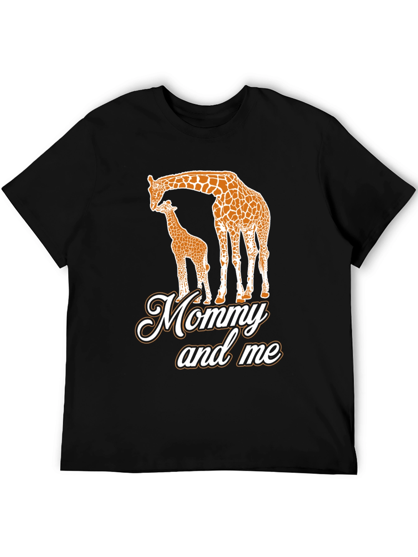 Black Mommy and Me Giraffe Black T-Shirt view 5