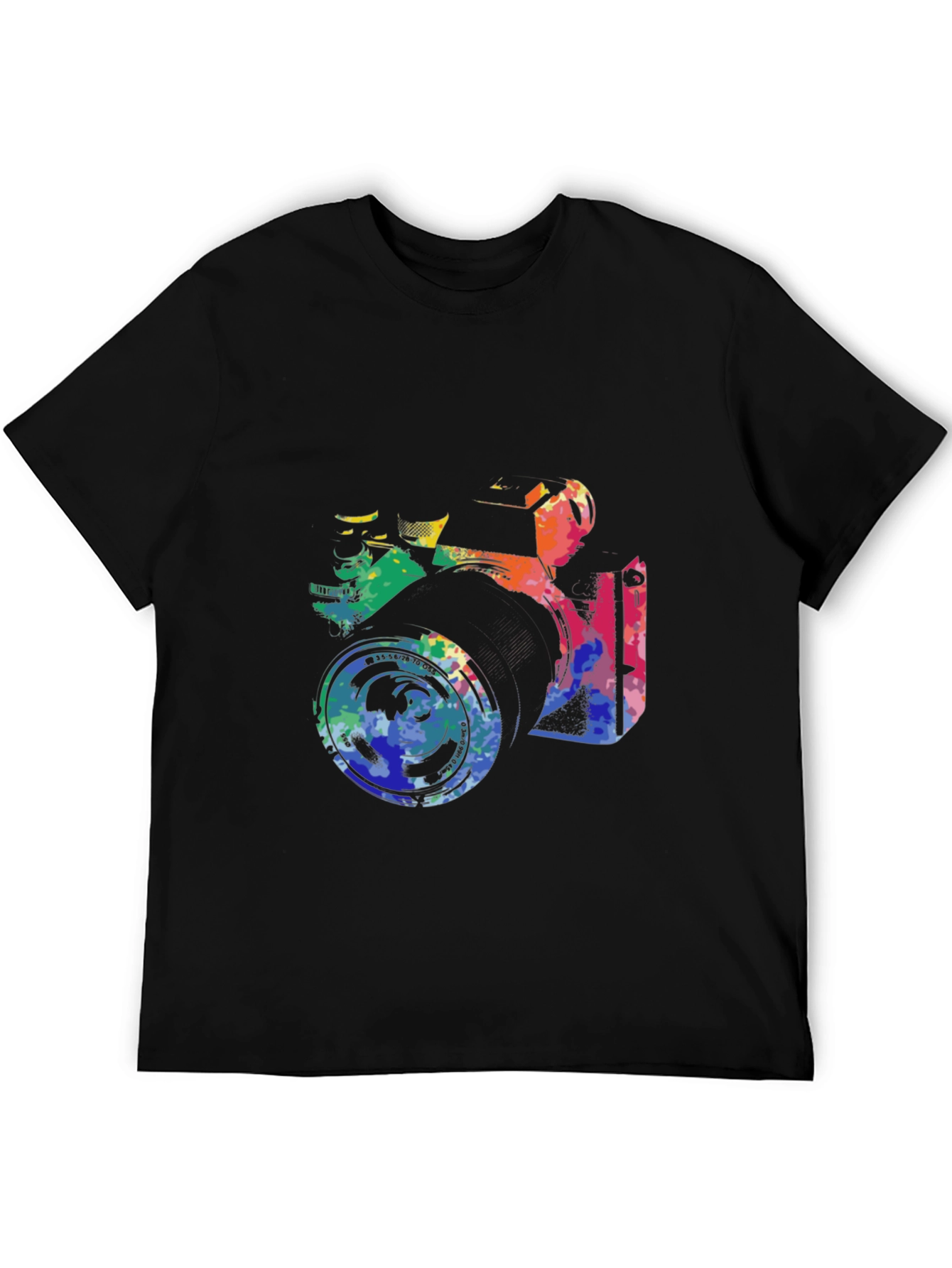 Retro Camera Graphic Tee - Artsy Black T-Shirt - 5