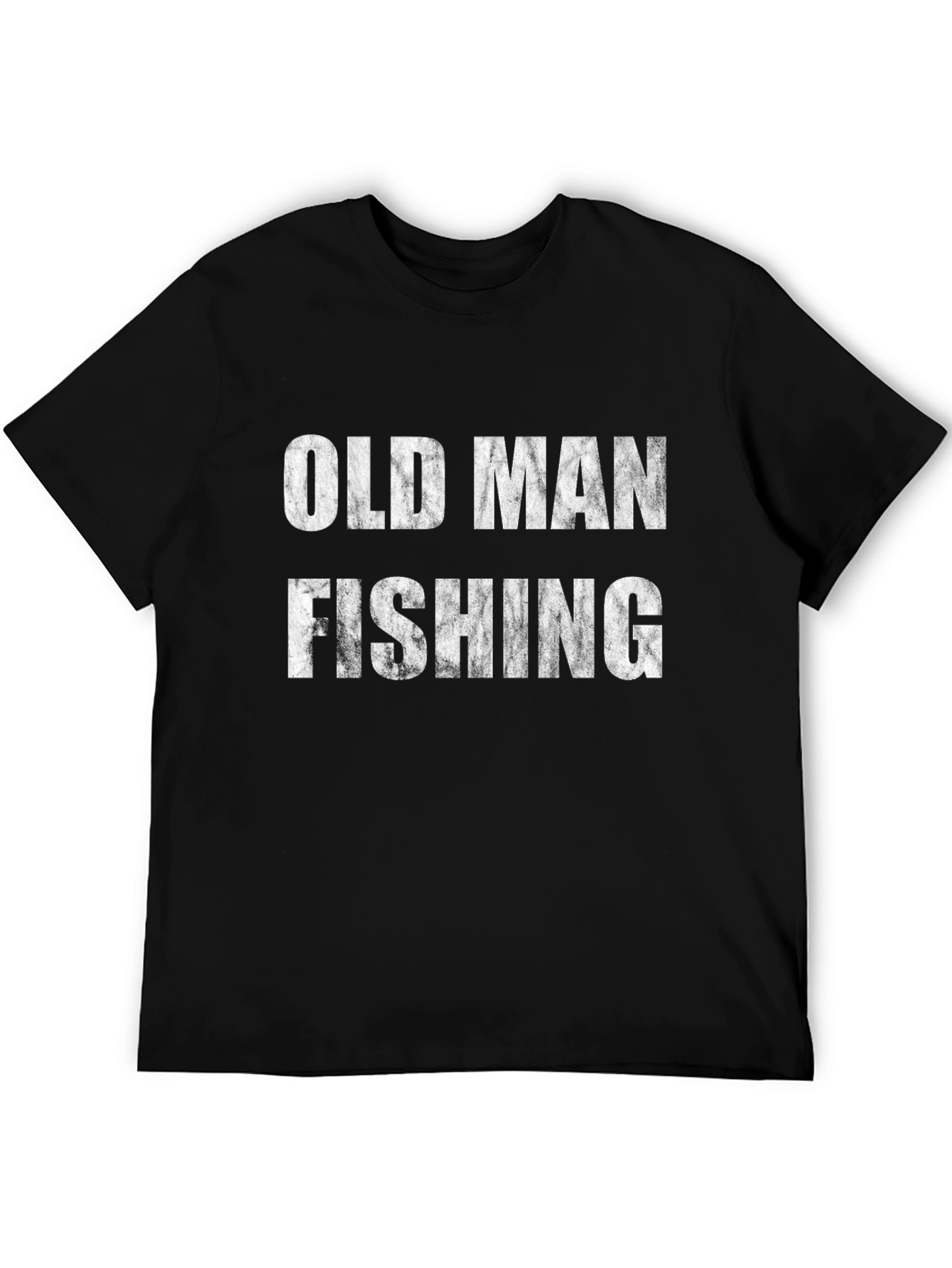 Black Old Man Fishing Black T-Shirt view 5