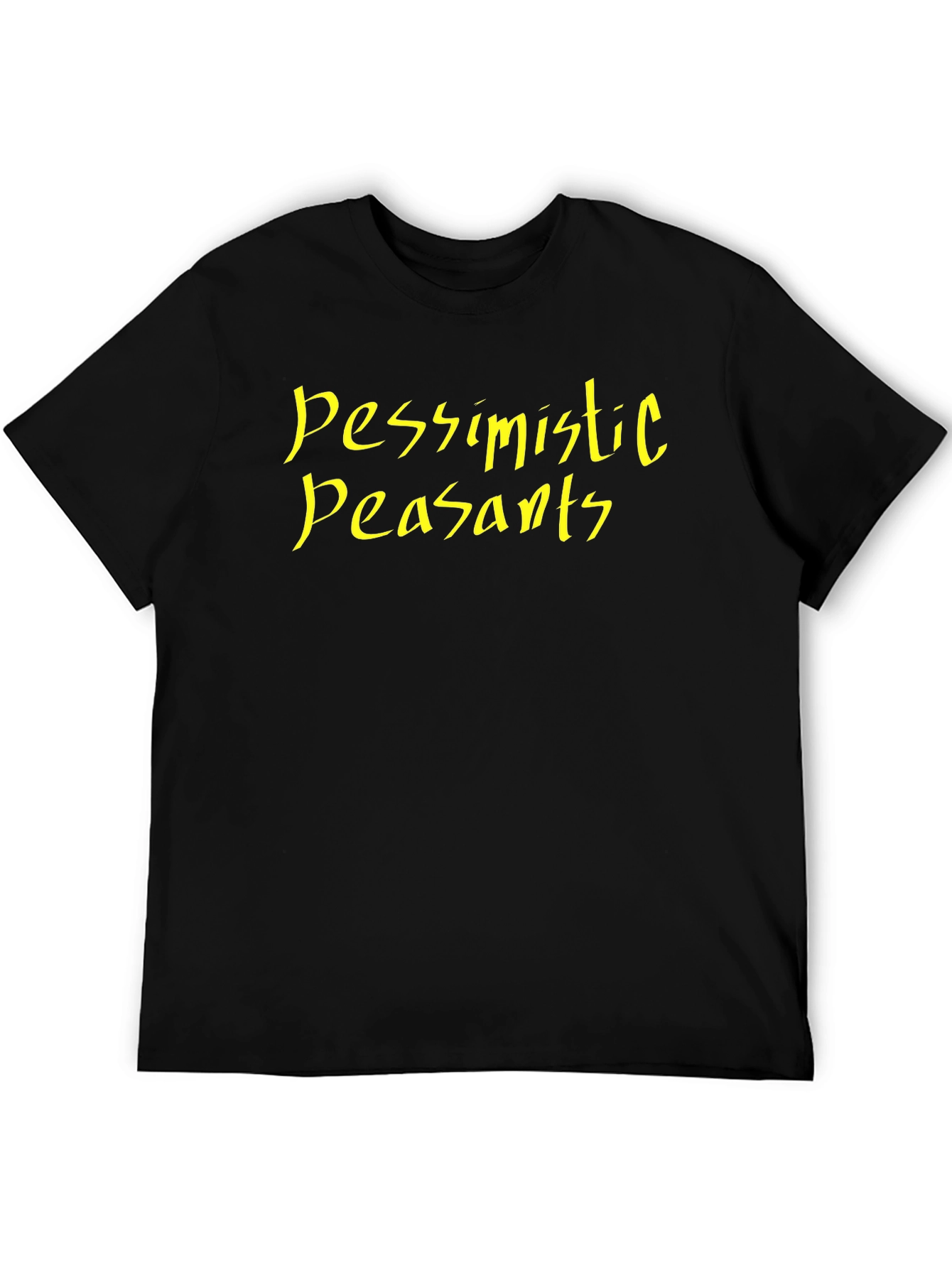 Black Pessimistic Peasants Graphic Tee - Black Cotton T-Shirt view 5
