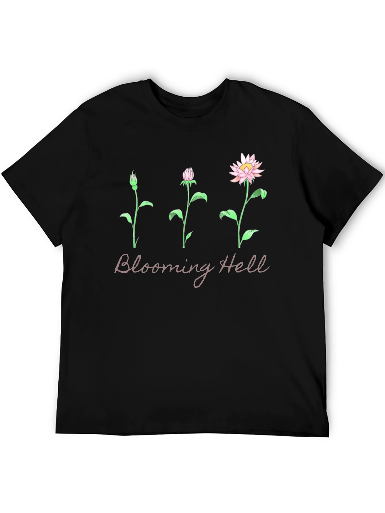 Black Blooming Hell Graphic T-Shirt - Black view 5