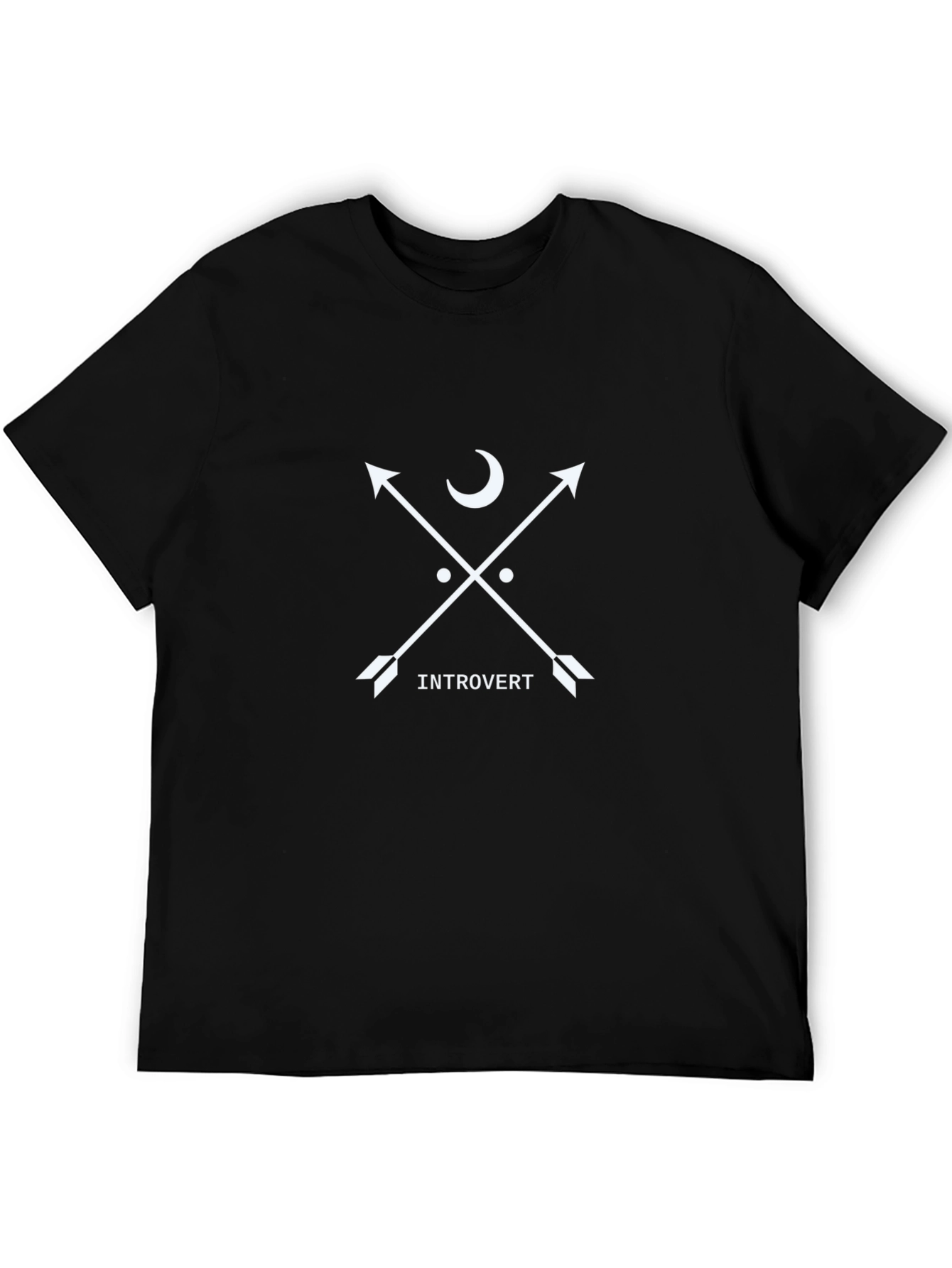Black Introvert Arrow T-Shirt - Black Cotton Tee view 5
