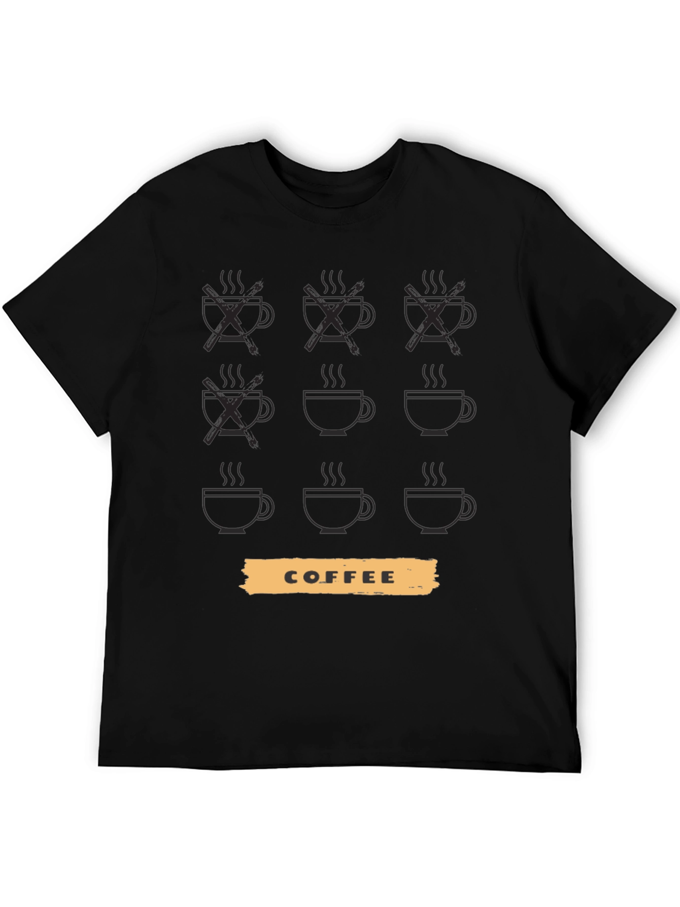 Black Coffee Cup Graphic Tee - Trendy Casual Shirt view 5