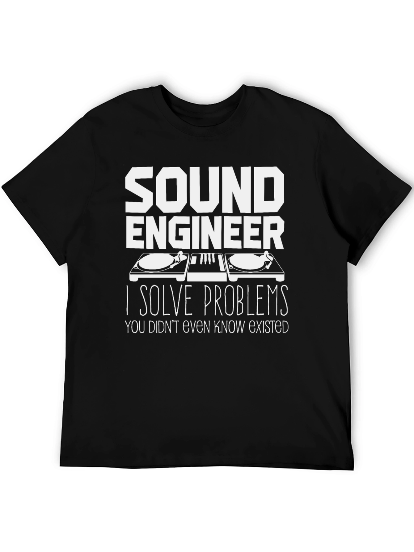 Black Sound Engineer T-Shirt - Problem Solver view 5