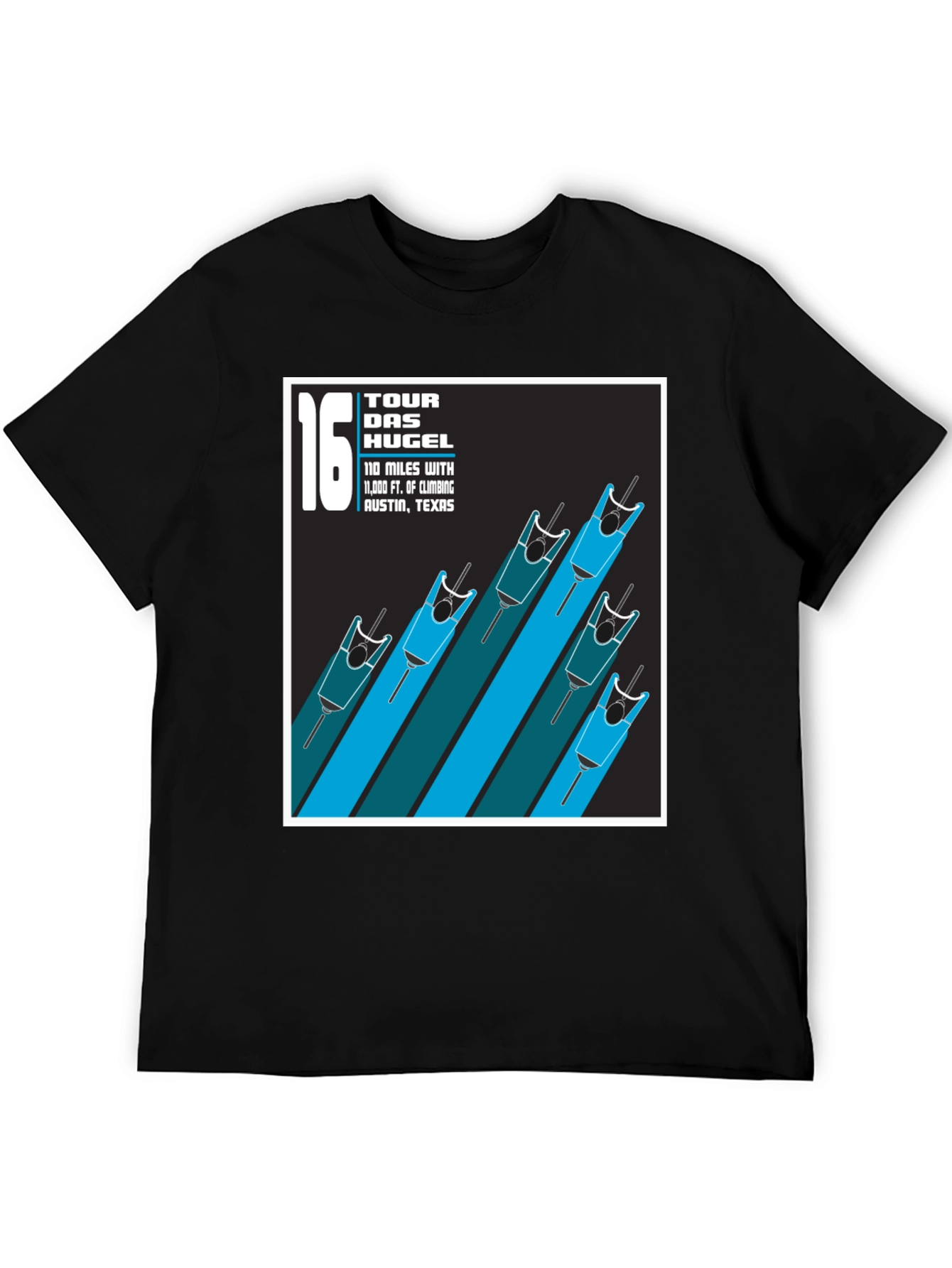 Black Tour Das Hugel Cycling T-Shirt - Austin Texas view 5