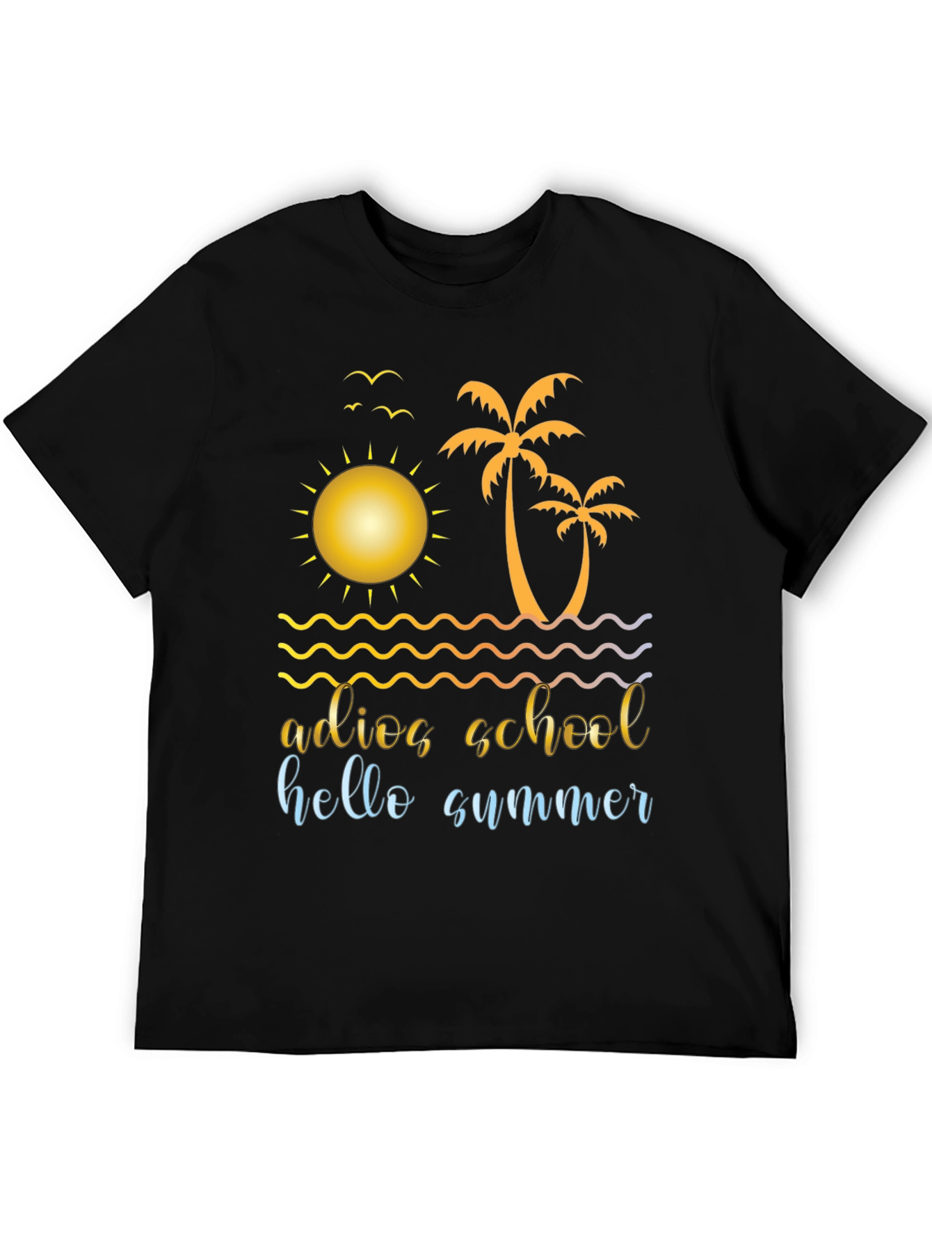 Black Adios School Hello Summer Graphic Tee view 5