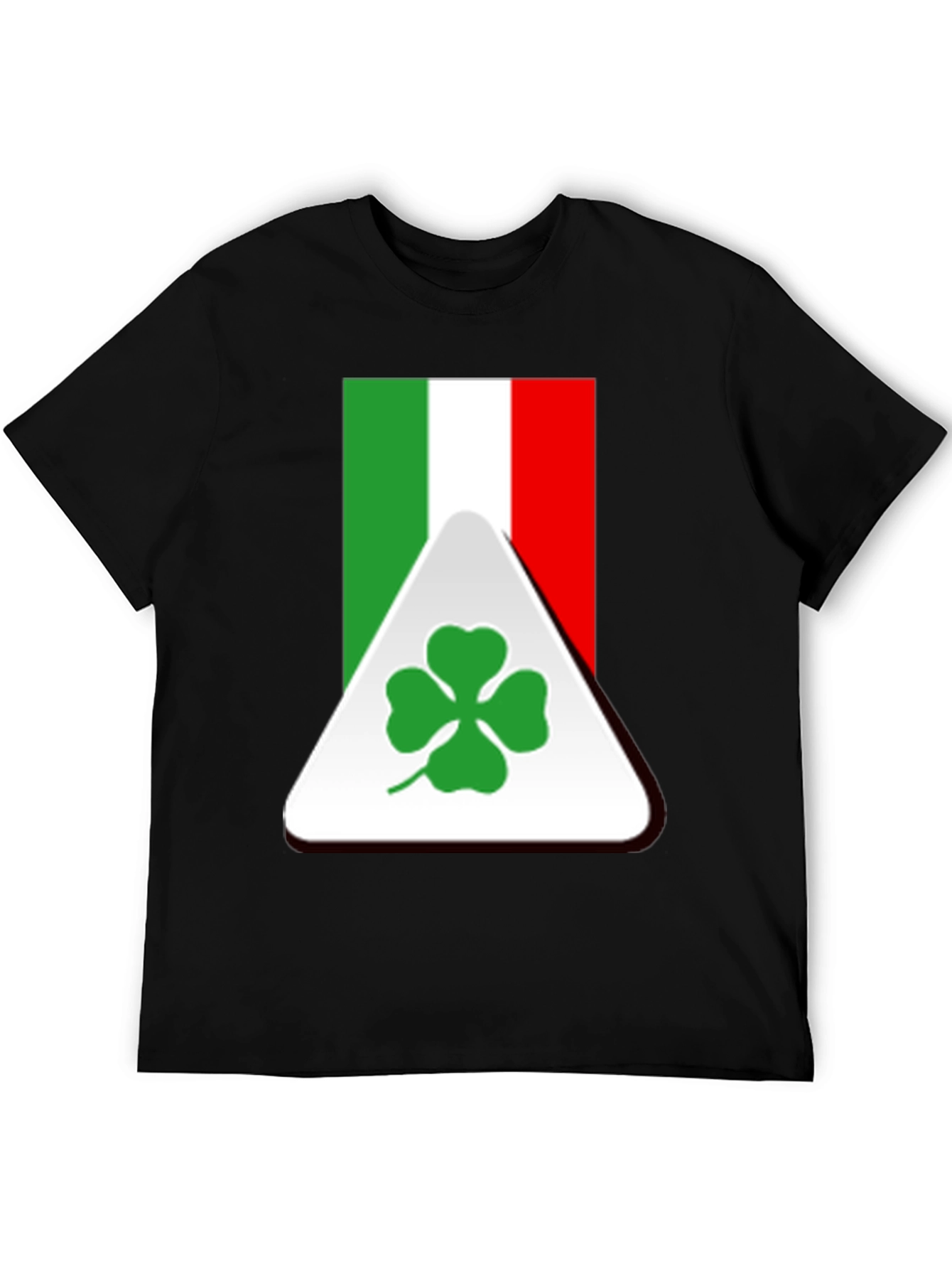 Black Italian Flag Clover T-Shirt view 5