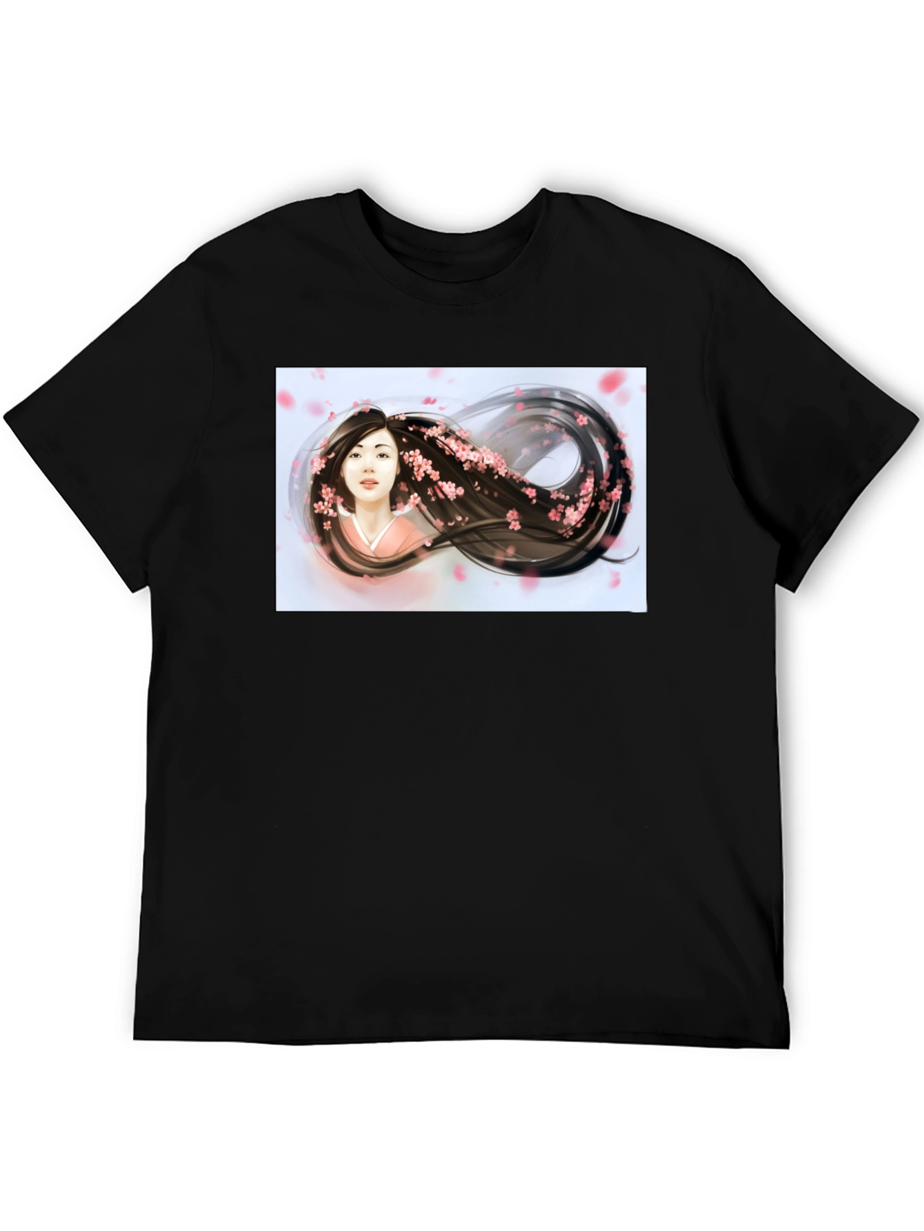 Black Sakura Dream T-Shirt - Artistic Graphic Tee view 5