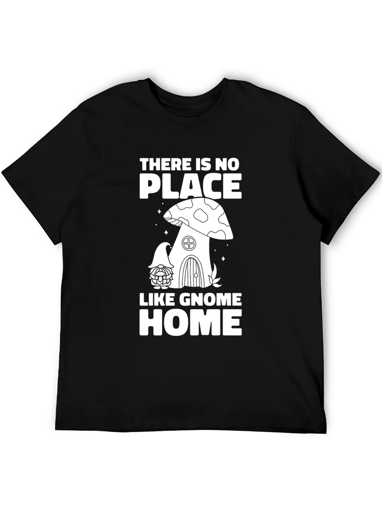 Black Gnome Home Black T-Shirt view 5