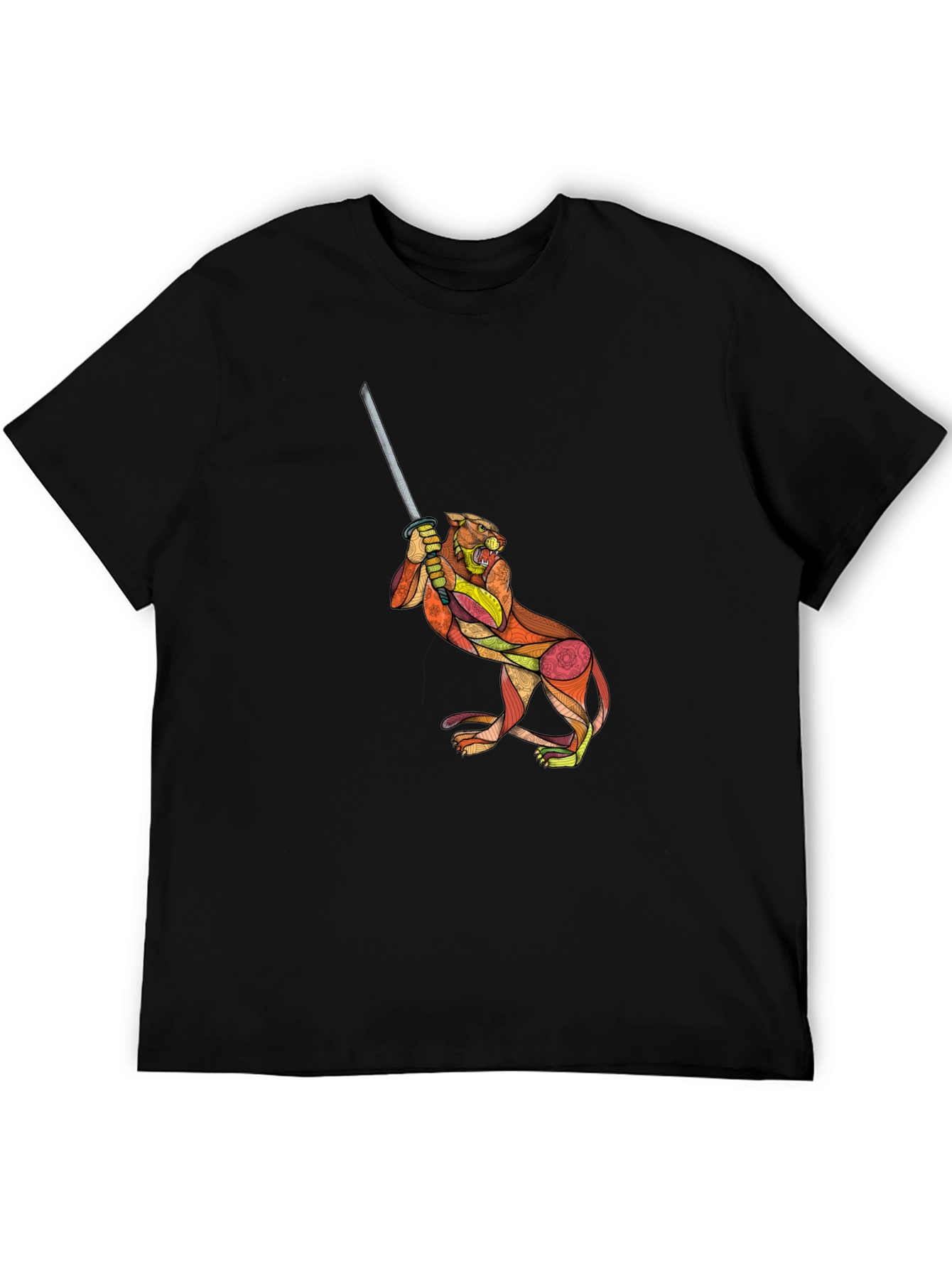 Black Tiger Katana Graphic T-Shirt view 5