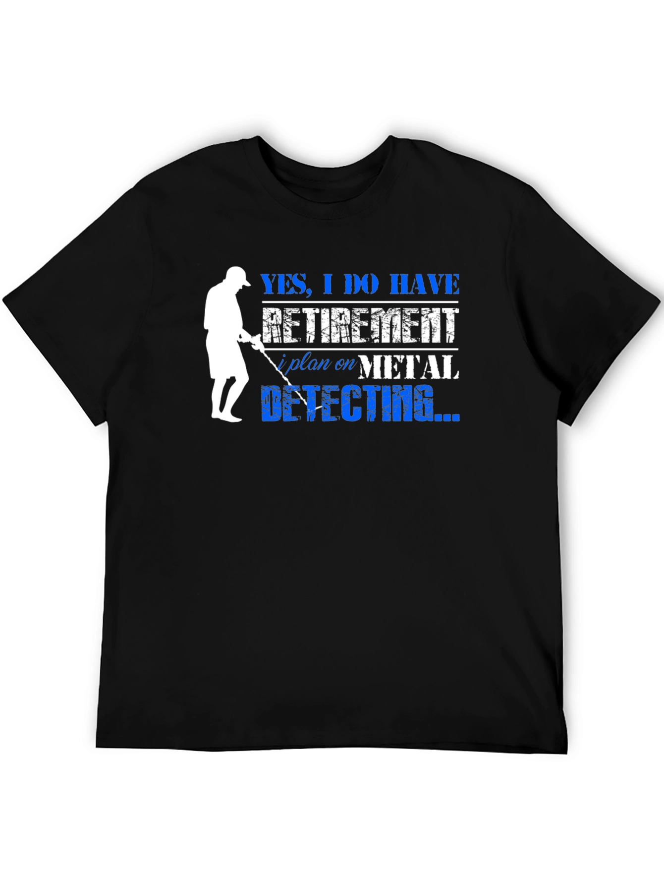 Black Funny Metal Detecting Retirement Plan T-Shirt view 5