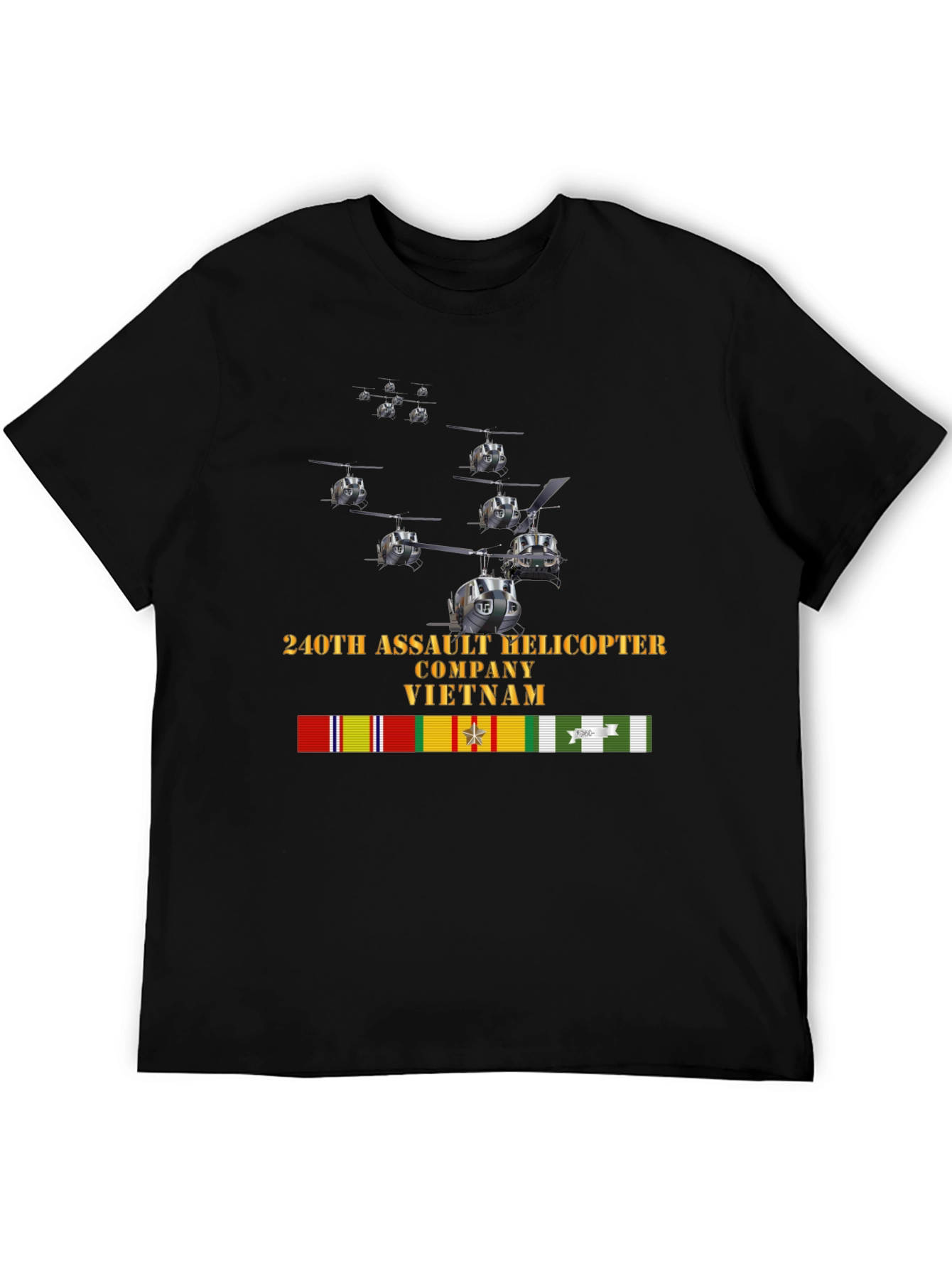 Black 240th Assault Helicopter Company Vietnam T-Shirt view 5