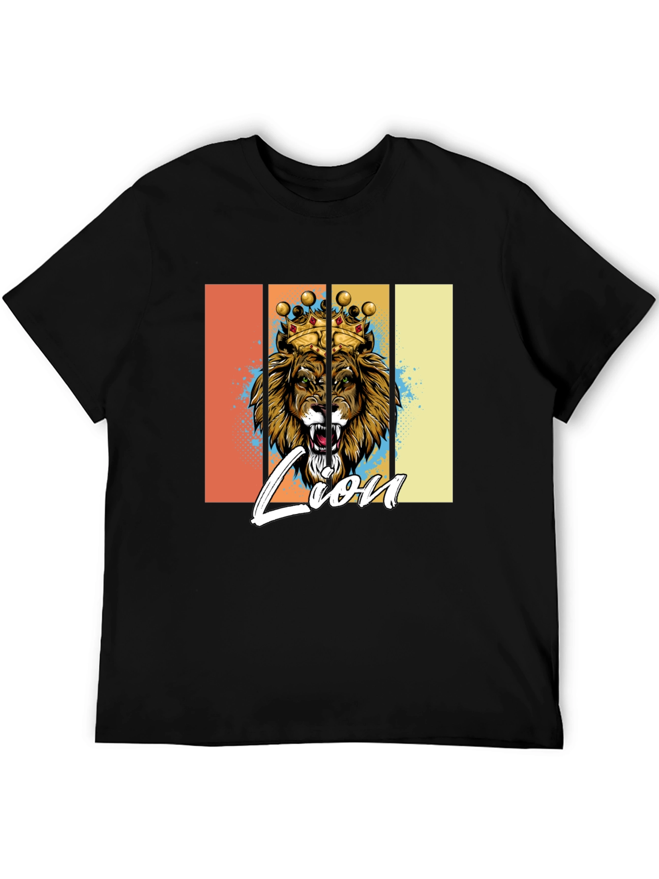 Black Lion King Graphic Print T-Shirt view 5