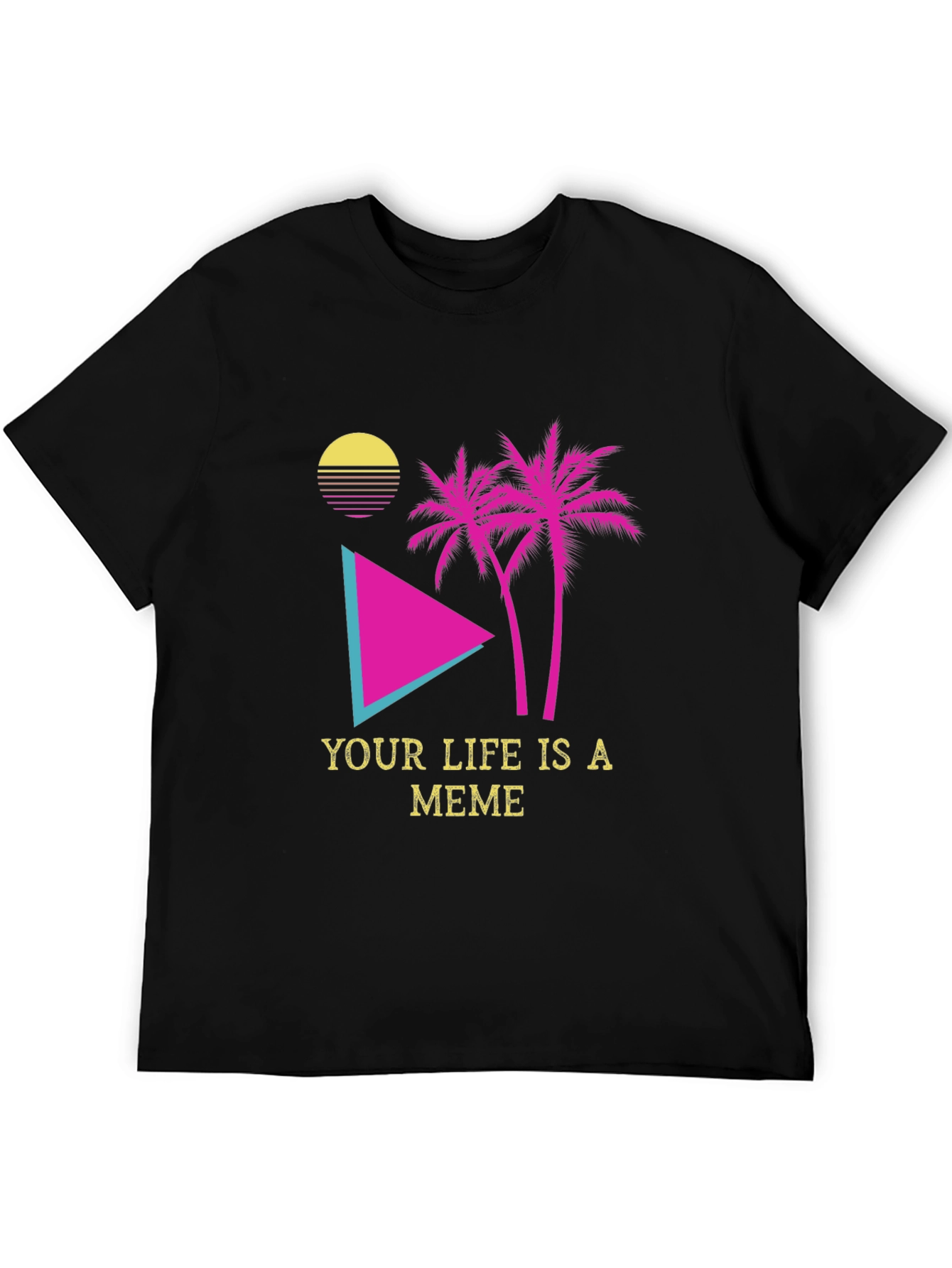 Black Meme Life Graphic Tee - Black Novelty T-Shirt view 5