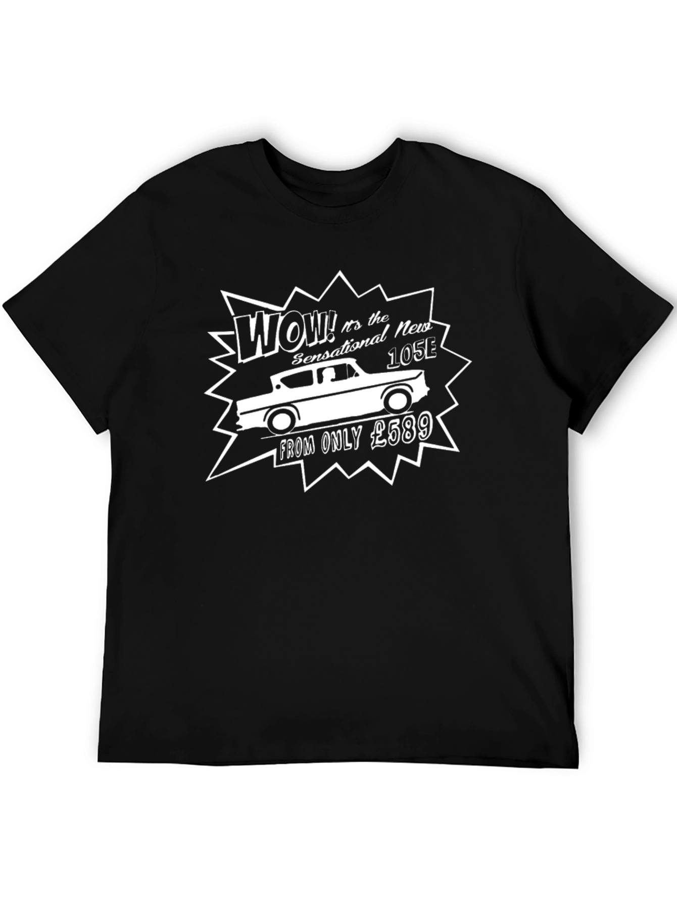 Black WOW! Ford 105E T-Shirt view 5