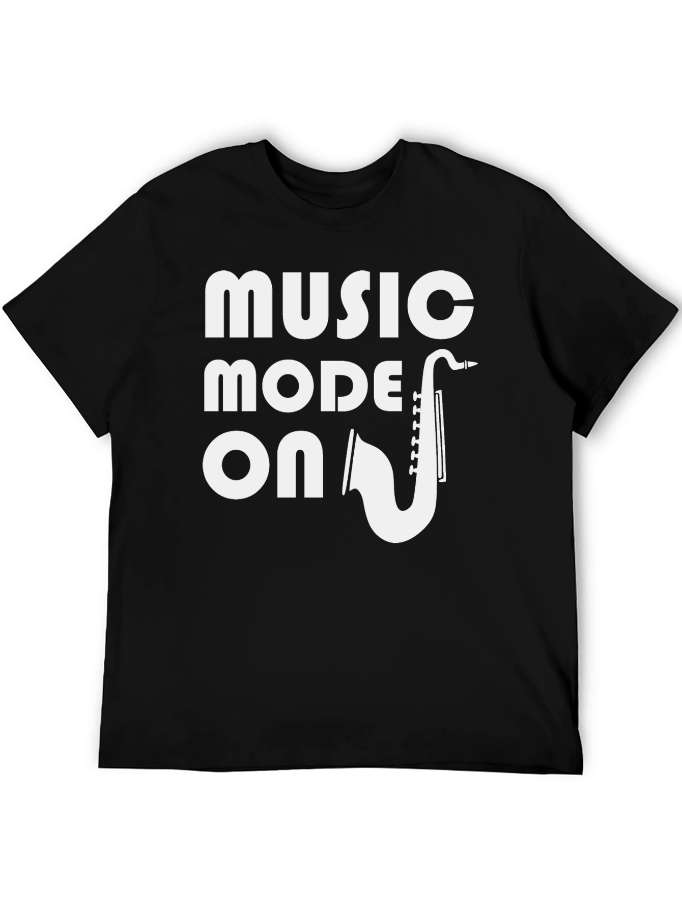 Black Music Mode On Black T-Shirt view 5