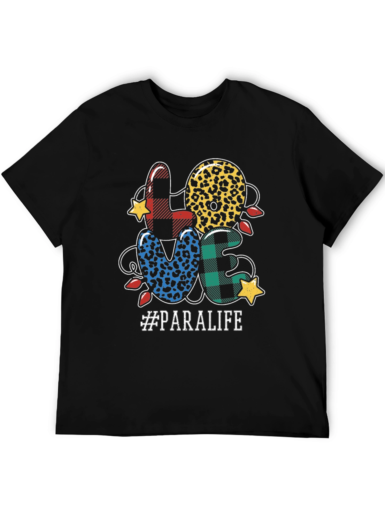 Black LOVE Paralife T-Shirt - Trendy Design, Comfortable Fit view 5