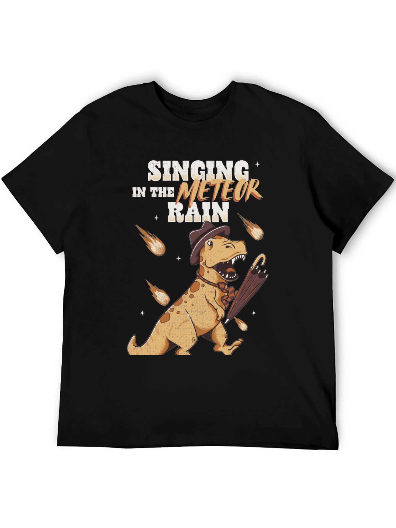 Black Singing in the Meteor Rain T-Shirt view 5