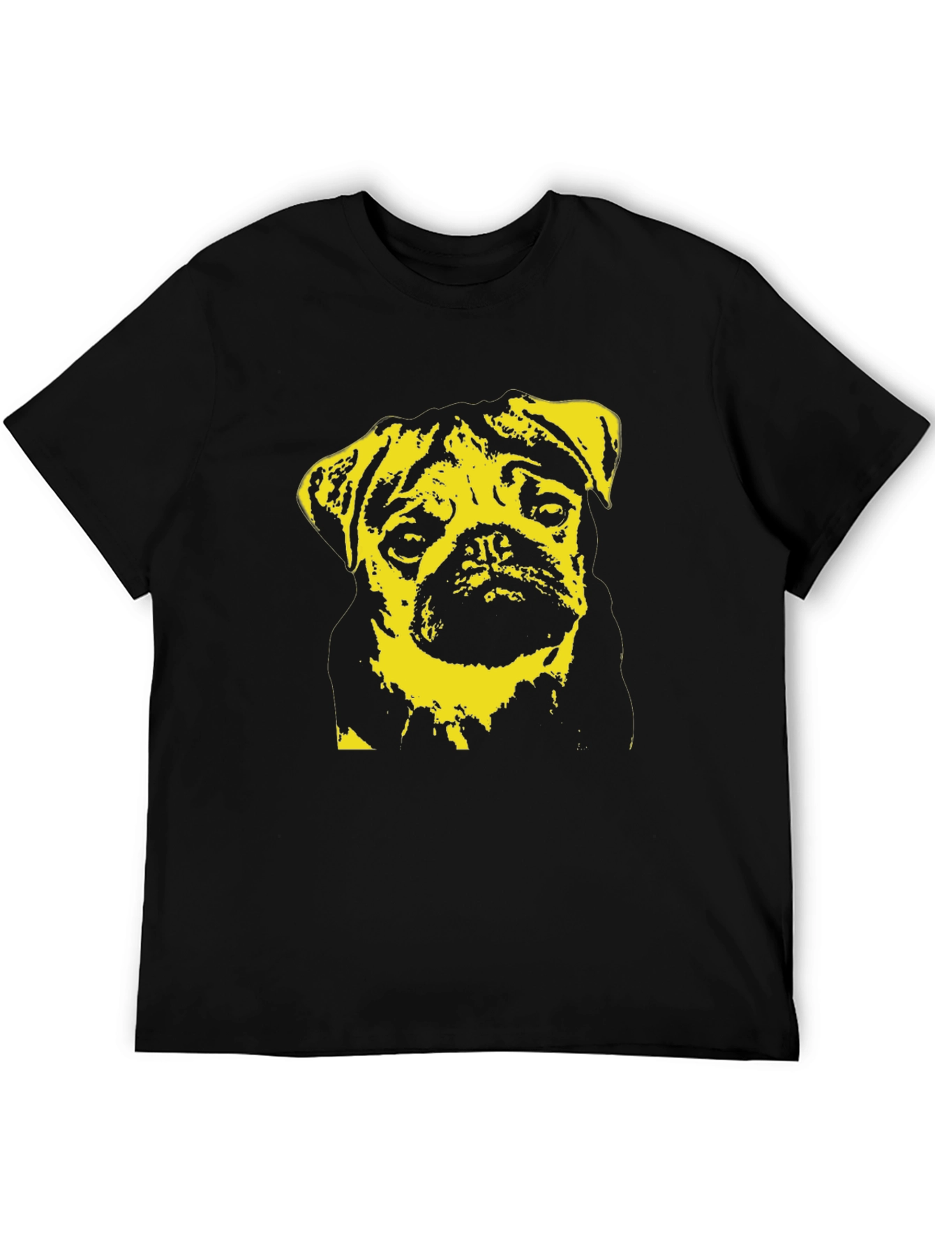 Black Pug Portrait Graphic Tee - Trendy Dog Lover Shirt view 5