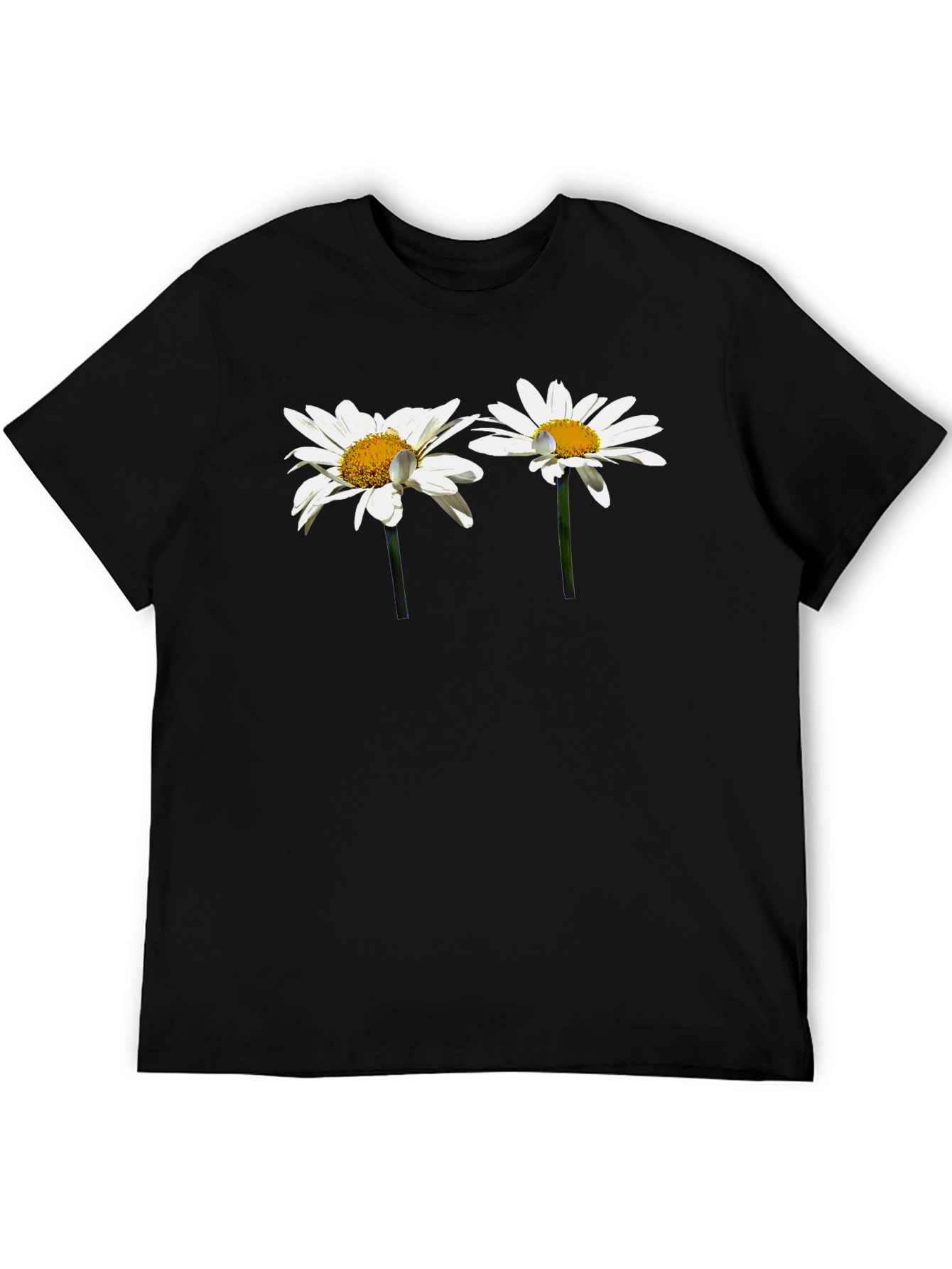 Black Daisy Flower Graphic T-Shirt - Stylish Casual Wear view 5
