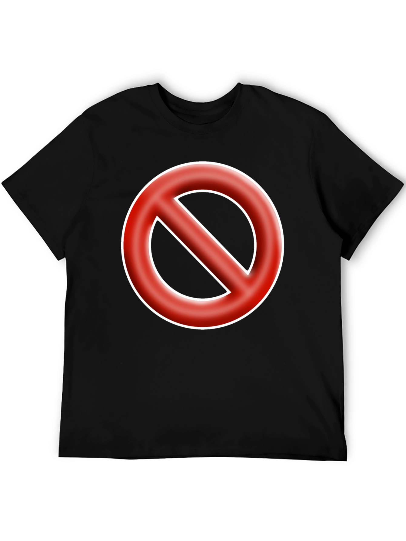 Black No Symbol T-Shirt - Bold Graphic Tee - Black view 5