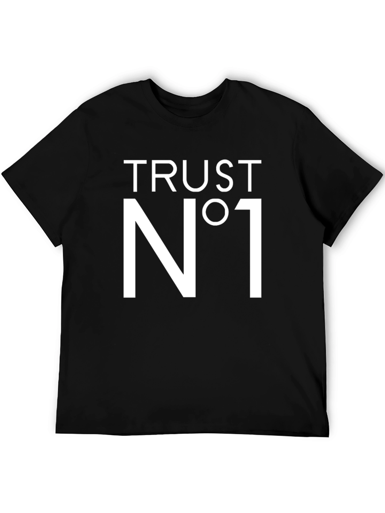 Black Trust No One Black Graphic T-Shirt view 5