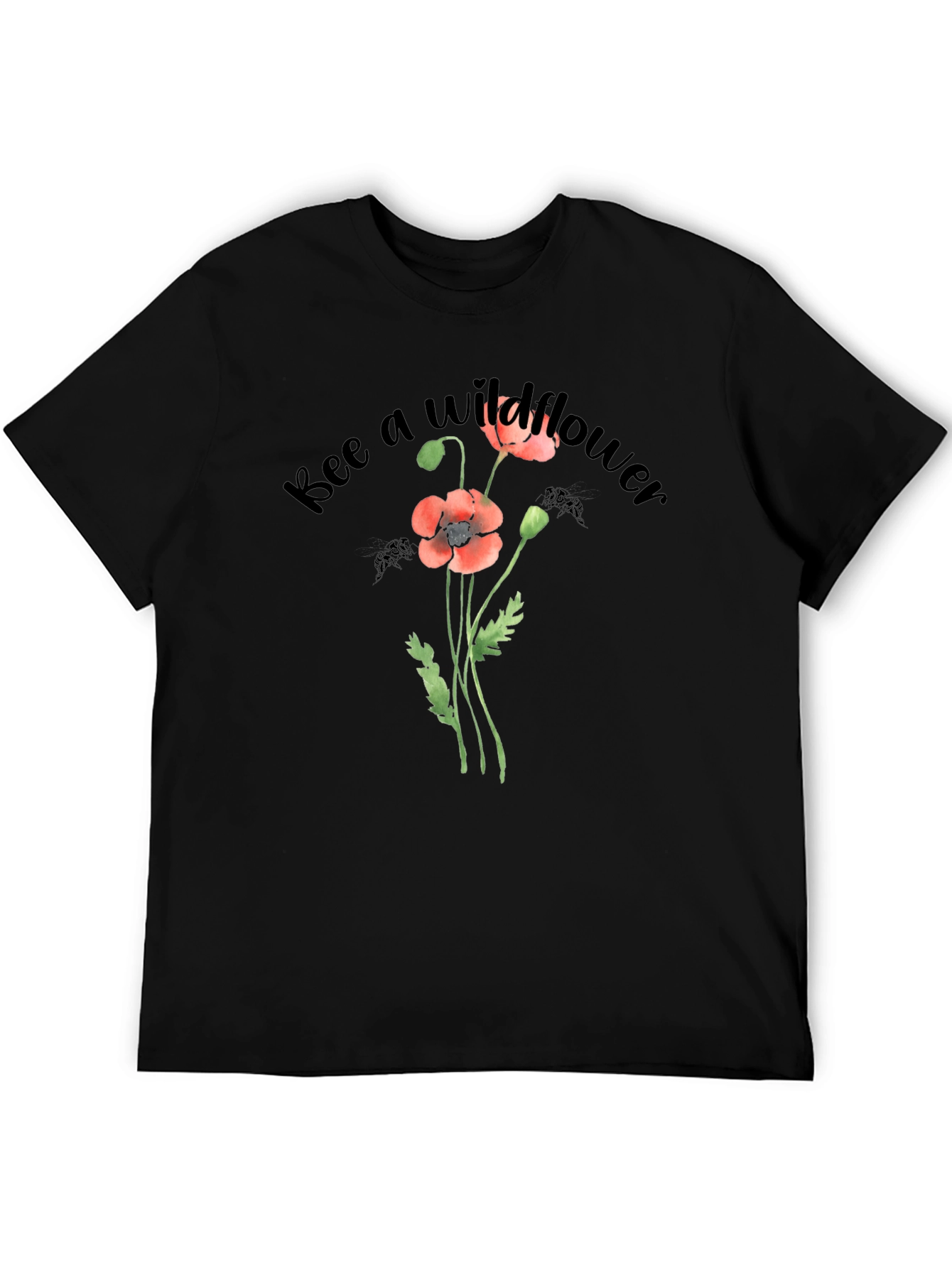 Black Bee a Wildflower Graphic T-Shirt view 5
