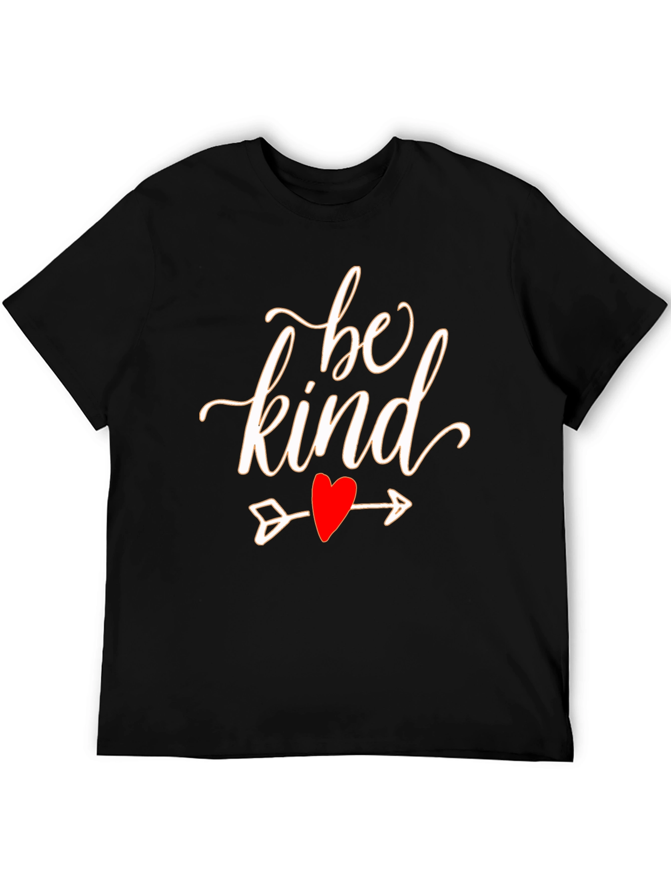 Black Be Kind Heart Arrow Graphic Black T-Shirt view 5