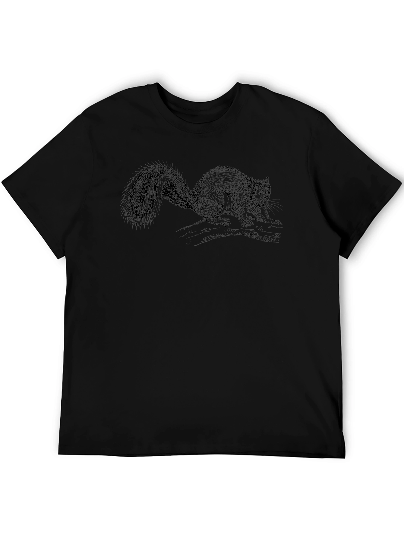 Black Squirrel Graphic Print Black T-Shirt view 5