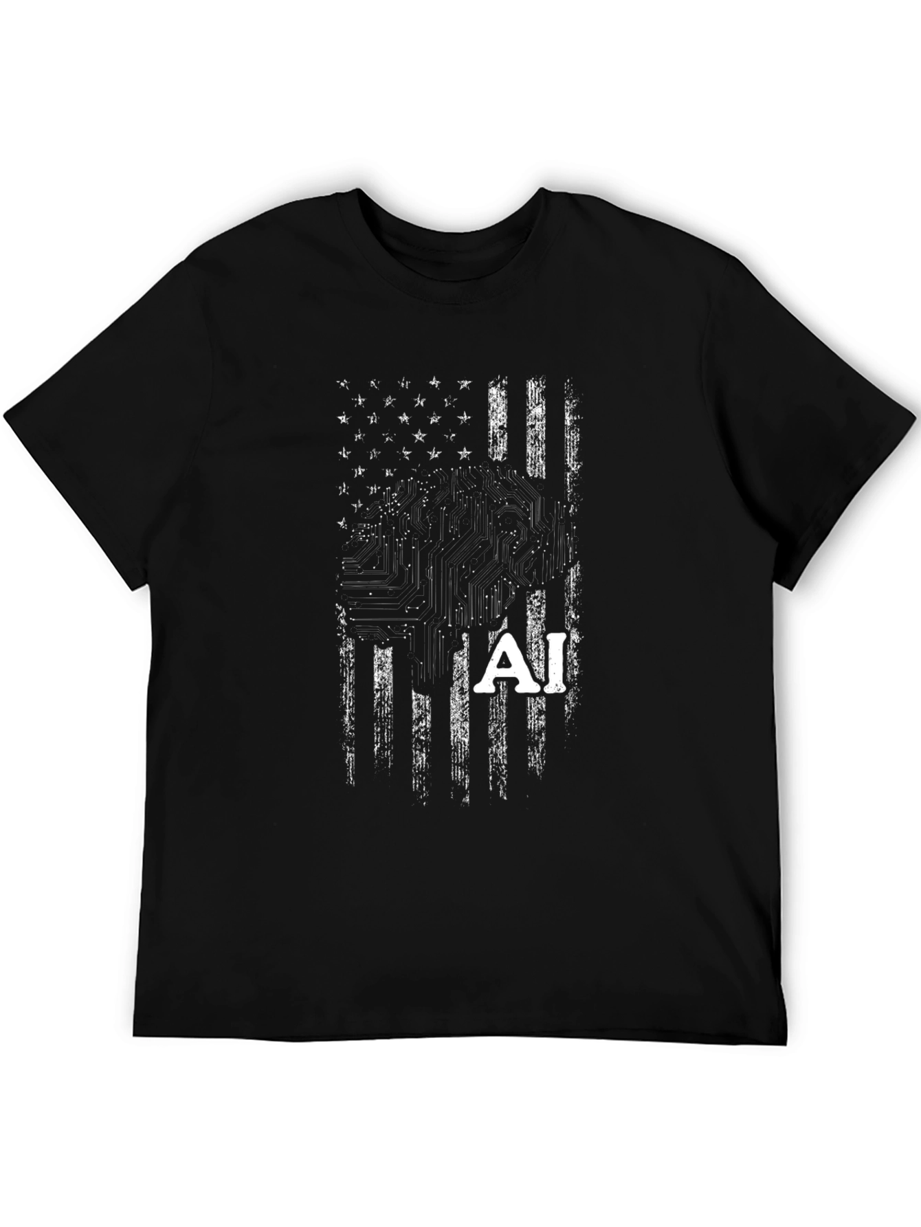 Black AI Flag Graphic T-Shirt view 5
