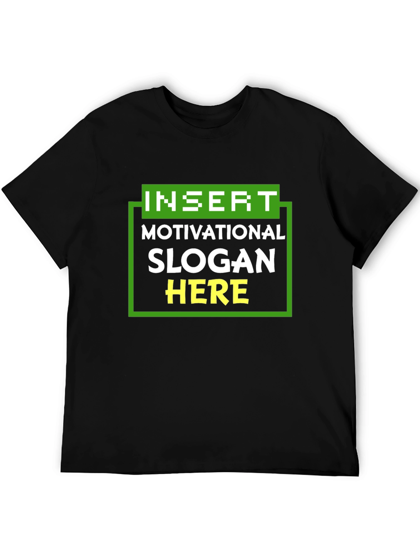 Black Motivational Slogan T-Shirt - Black view 5