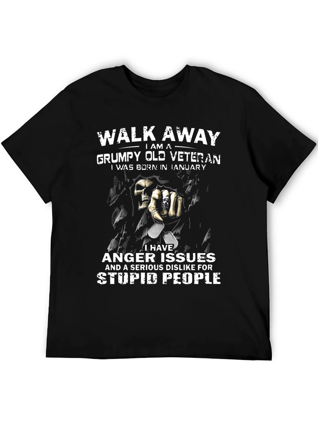 Grumpy Old Veteran January Birthday T-Shirt - 5