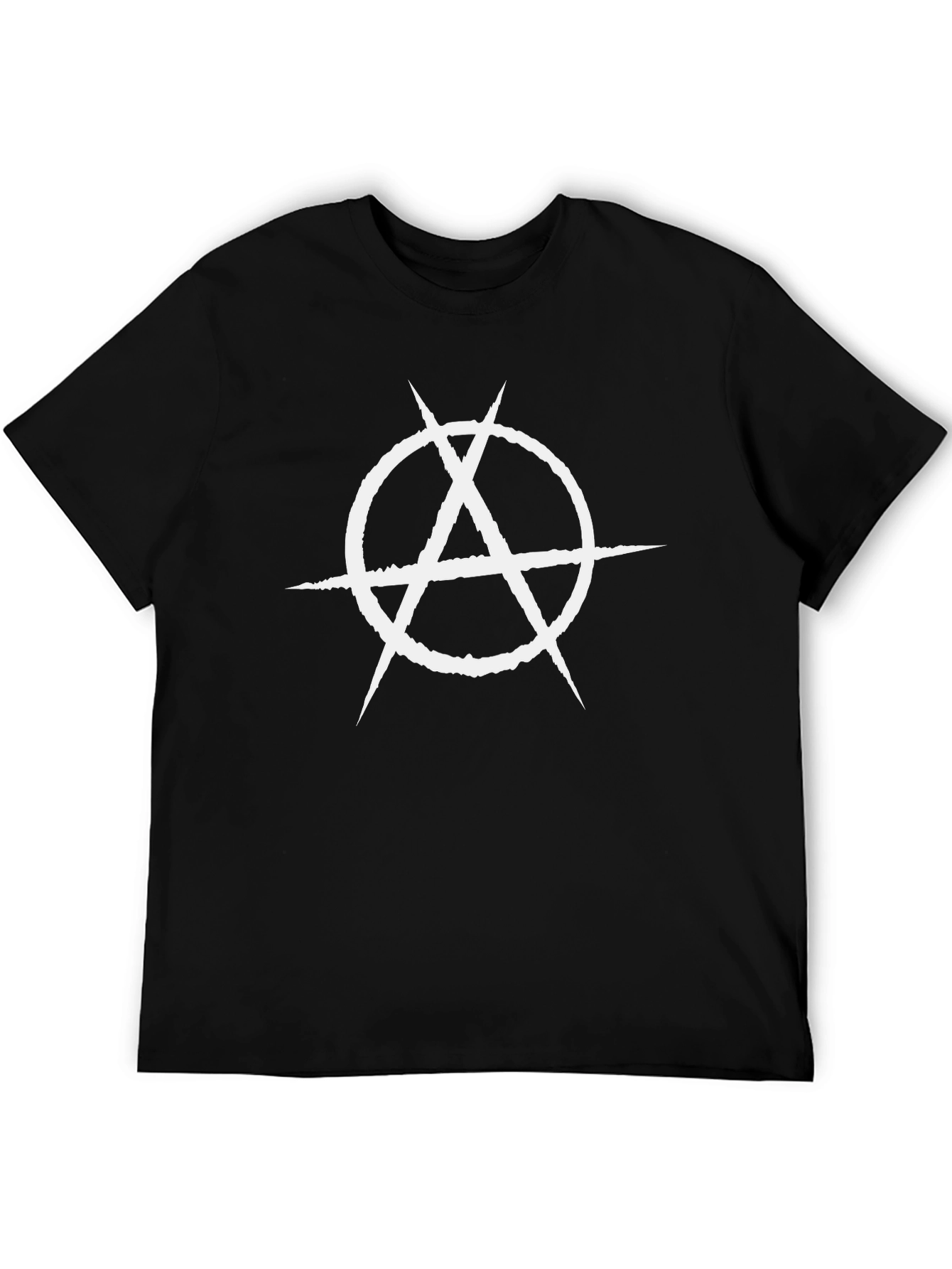 Black Anarchy Symbol Graphic T-Shirt - Bold Black Tee view 5