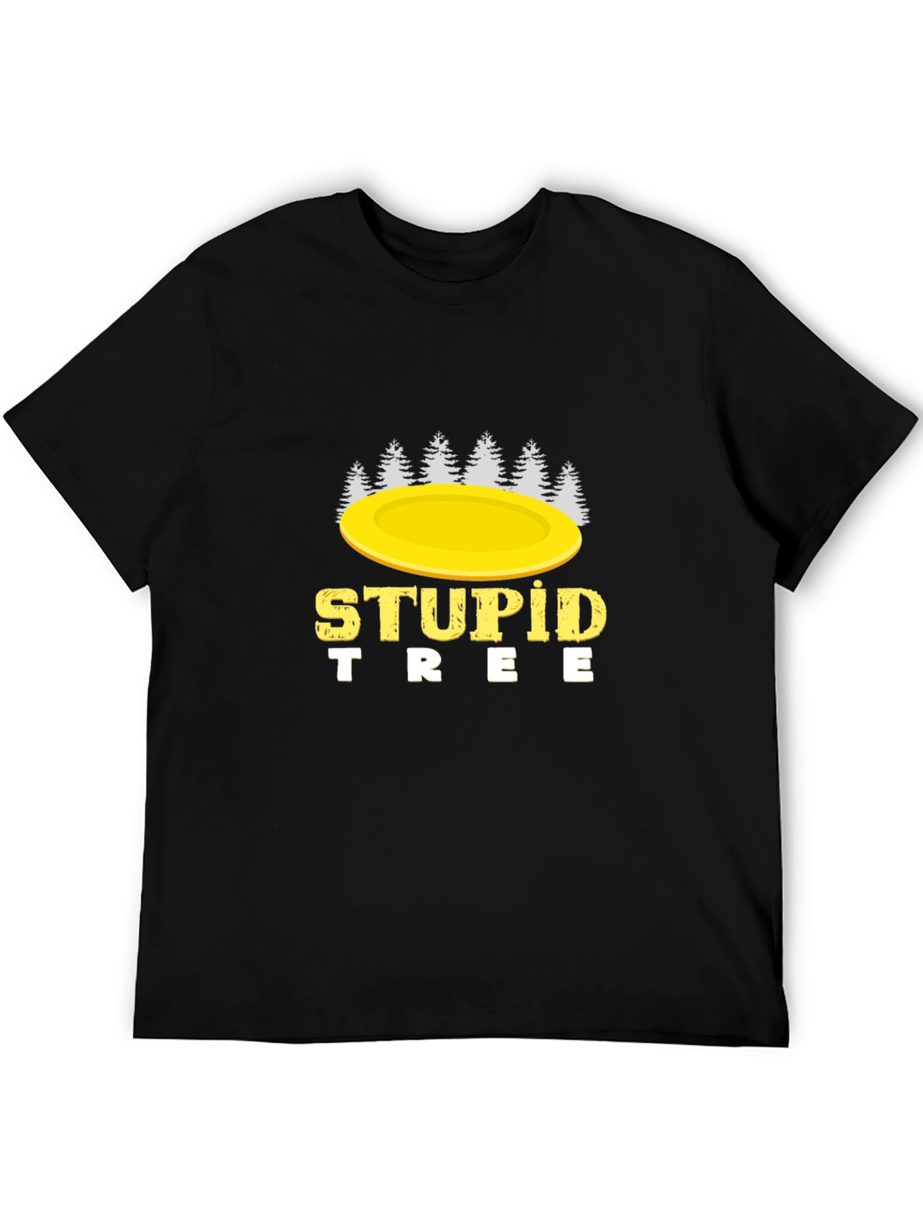 Black Stupid Tree Disc Golf T-Shirt view 5