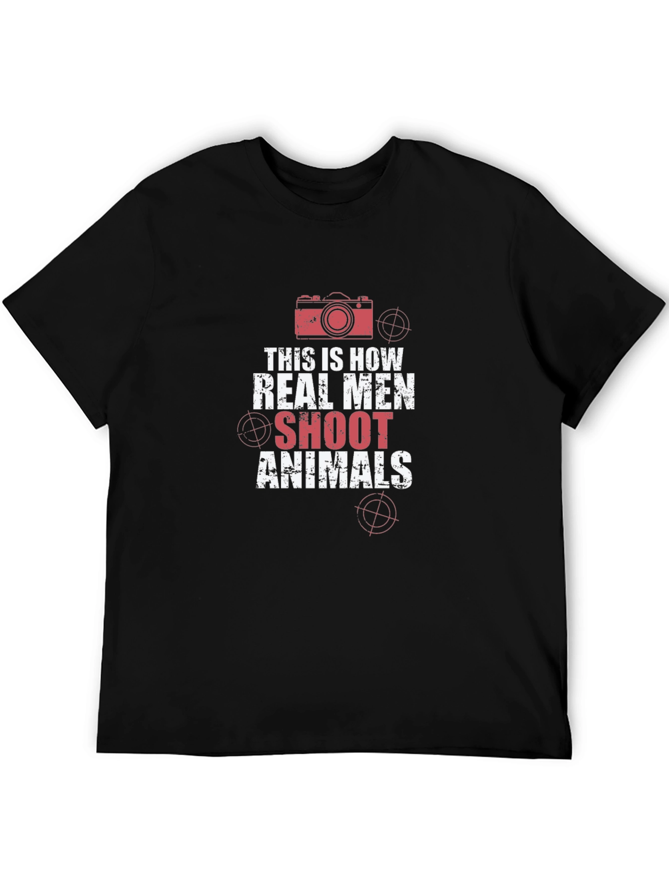 Black Real Men Shoot Animals T-Shirt Photography Humor view 5